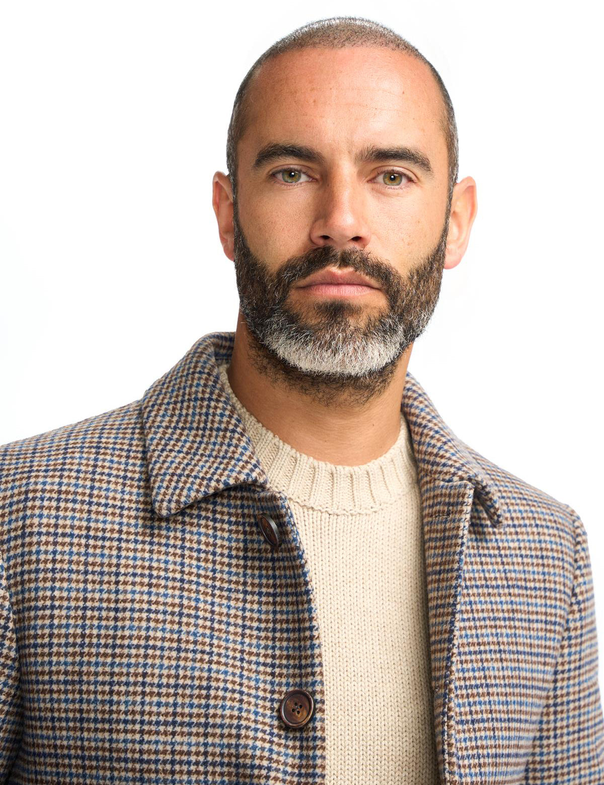 EDDIE – TAN HOUNDSTOTTH CHECK OVERCOAT