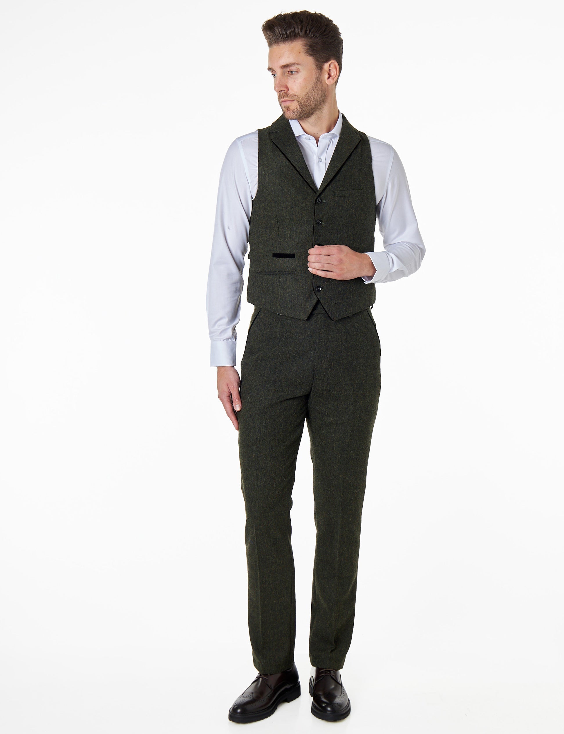 Dane Green Tweed Collar Waistcoat