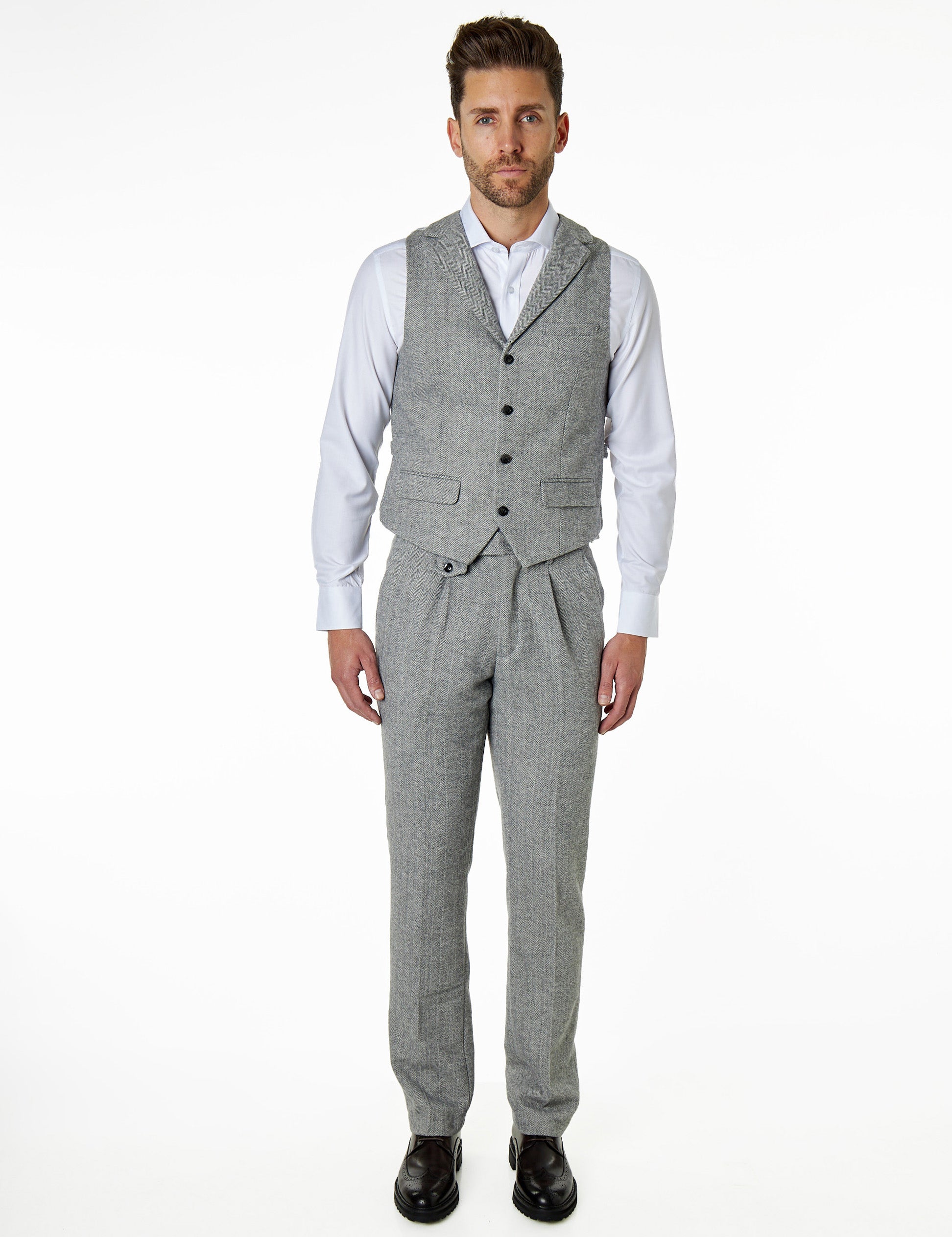 GREY WAISTCOAT WITH COLLAR