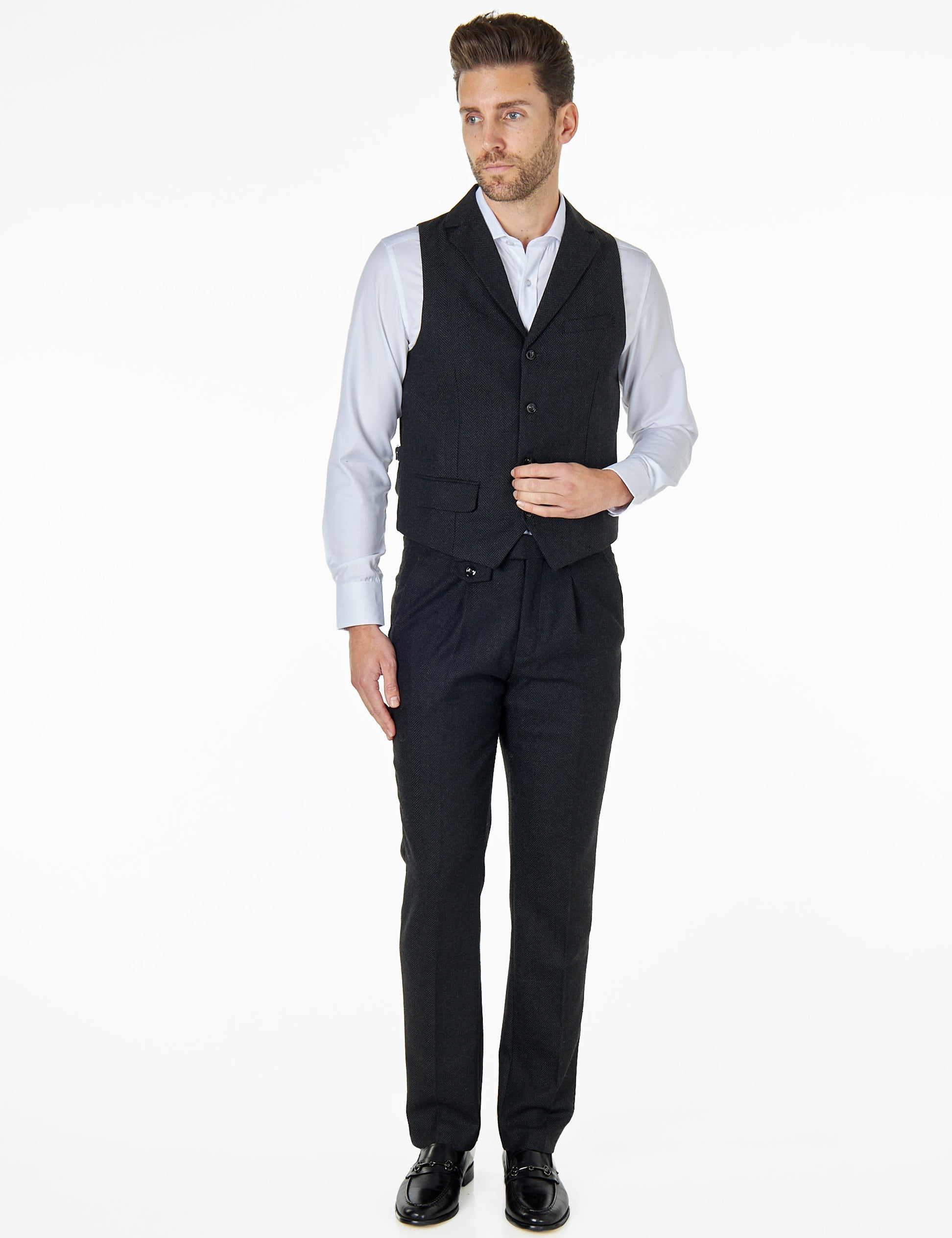 TYLER HERRINGBONE TWEED WAISTCOAT