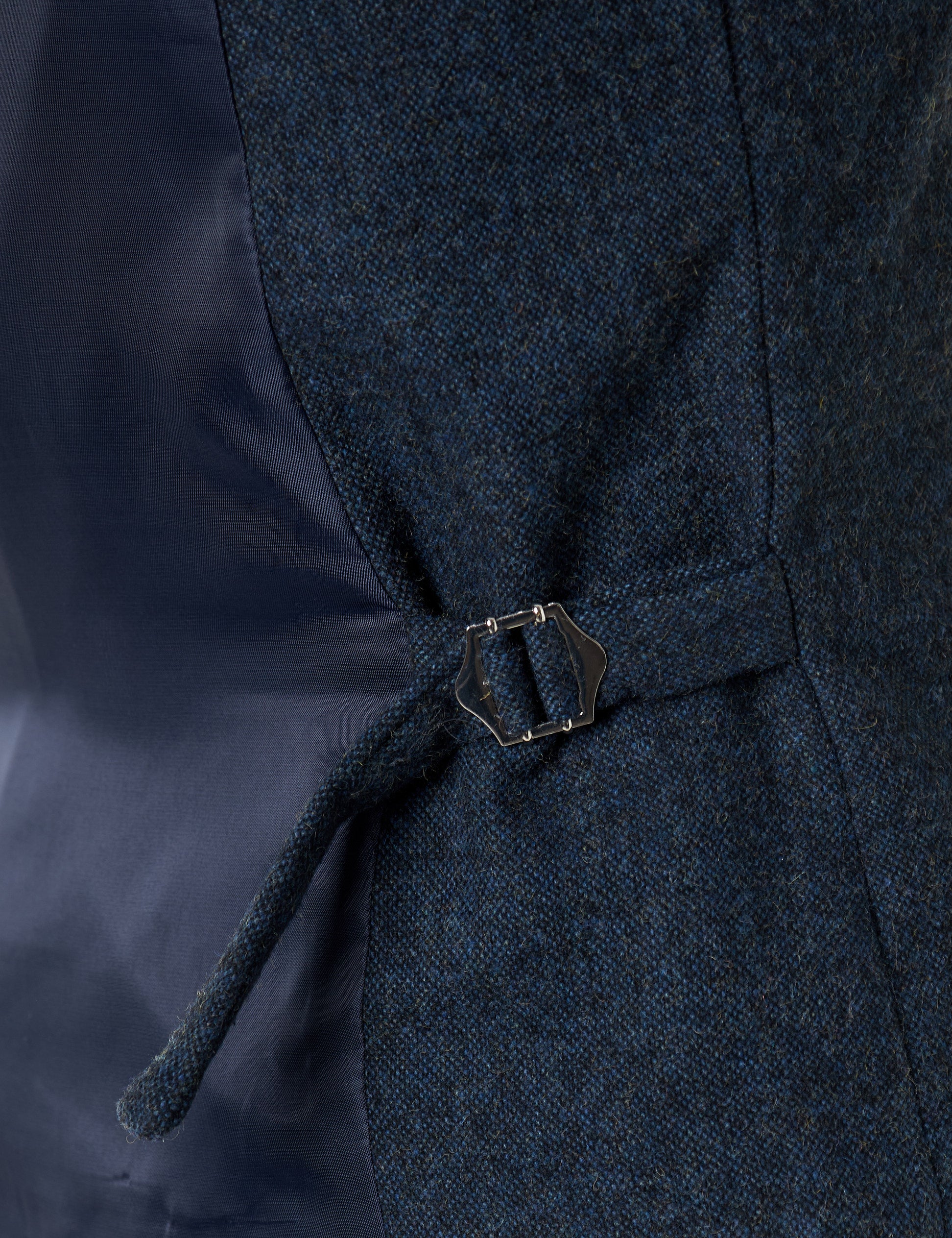 JIM - TWEED DOUBLE BREASTED BLUE WAISTCOAT