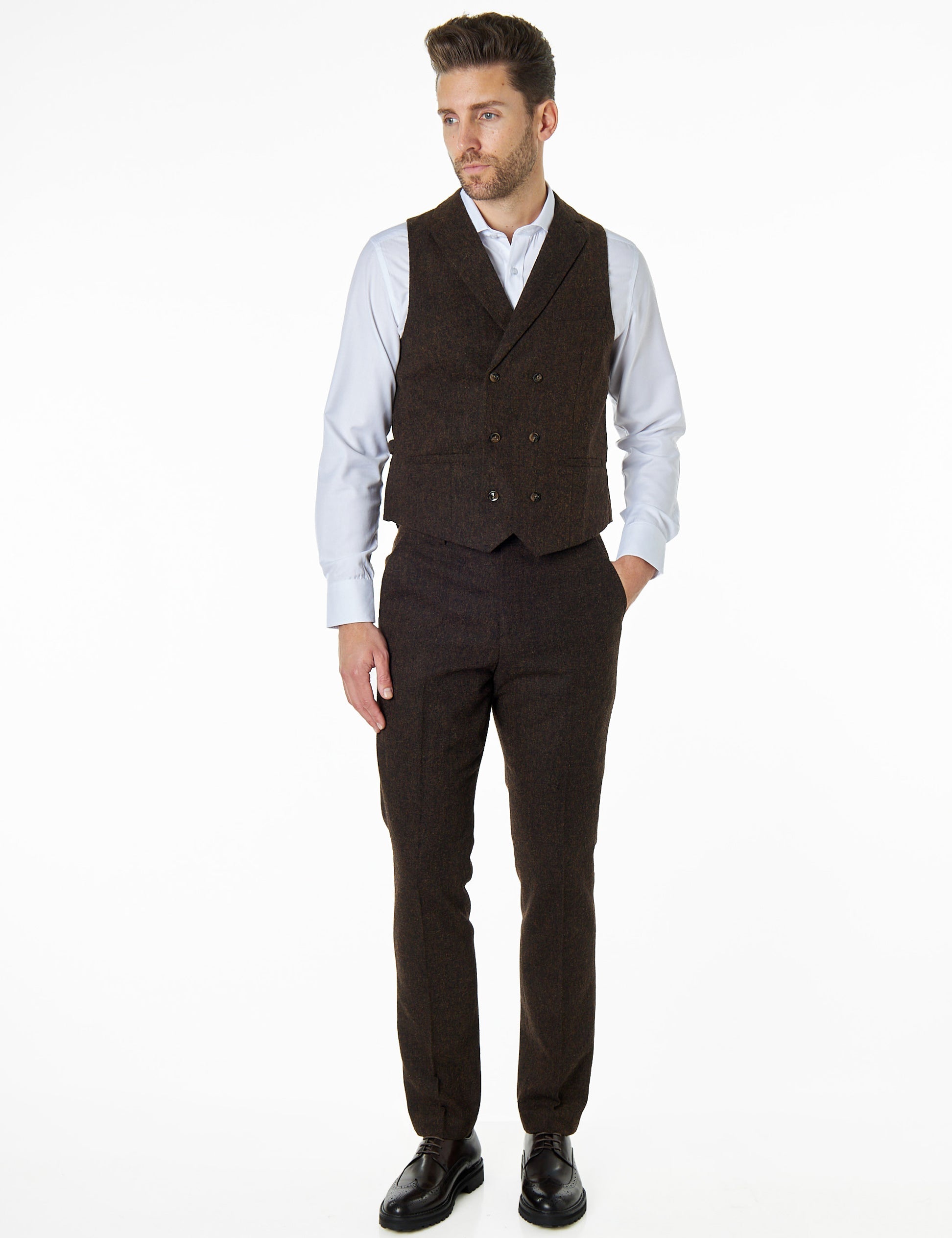 JIM - TWEED DOUBLE BREASTED WAISTCOAT