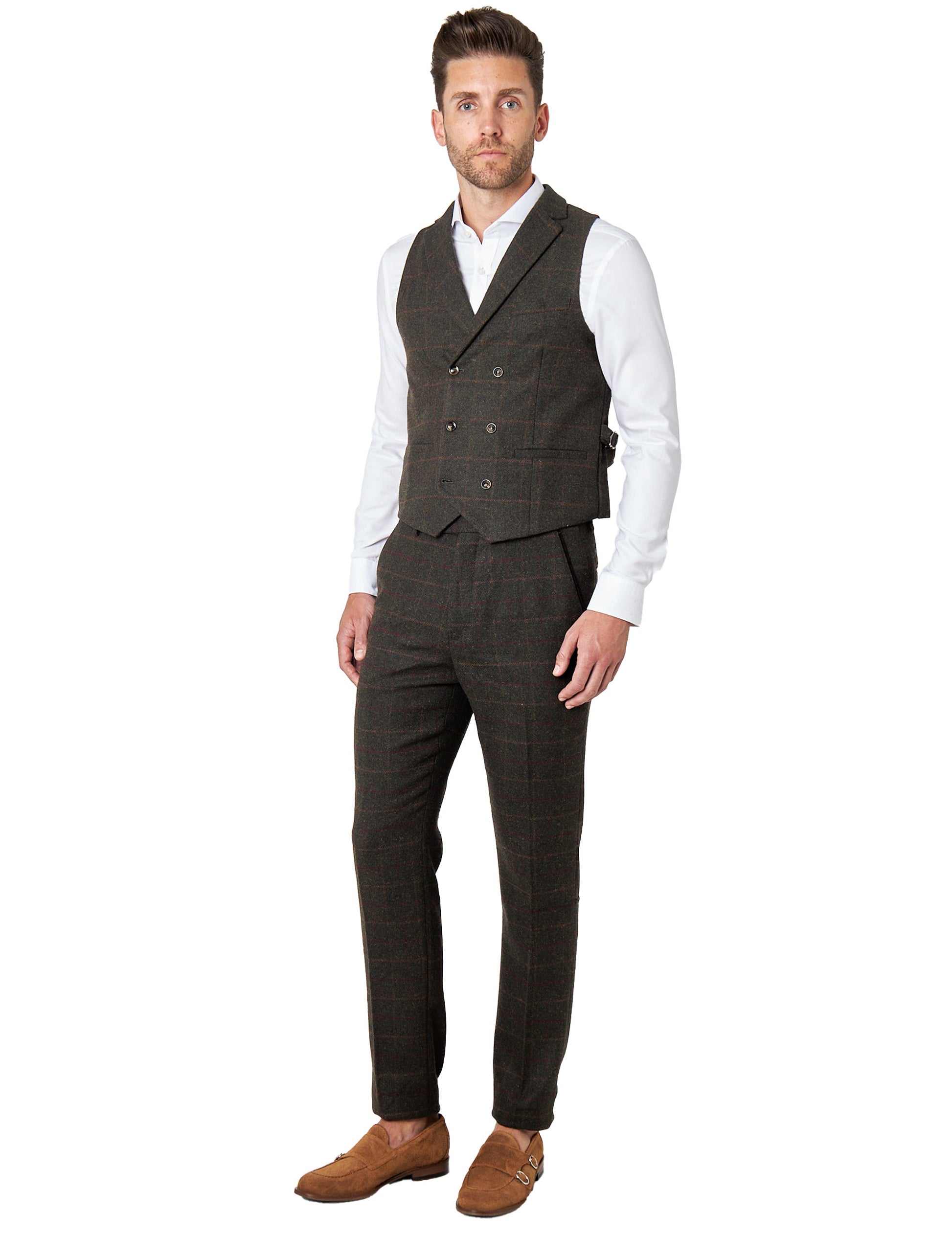 JUDE - DOUBLE BREASTED GREEN WAIST COAT