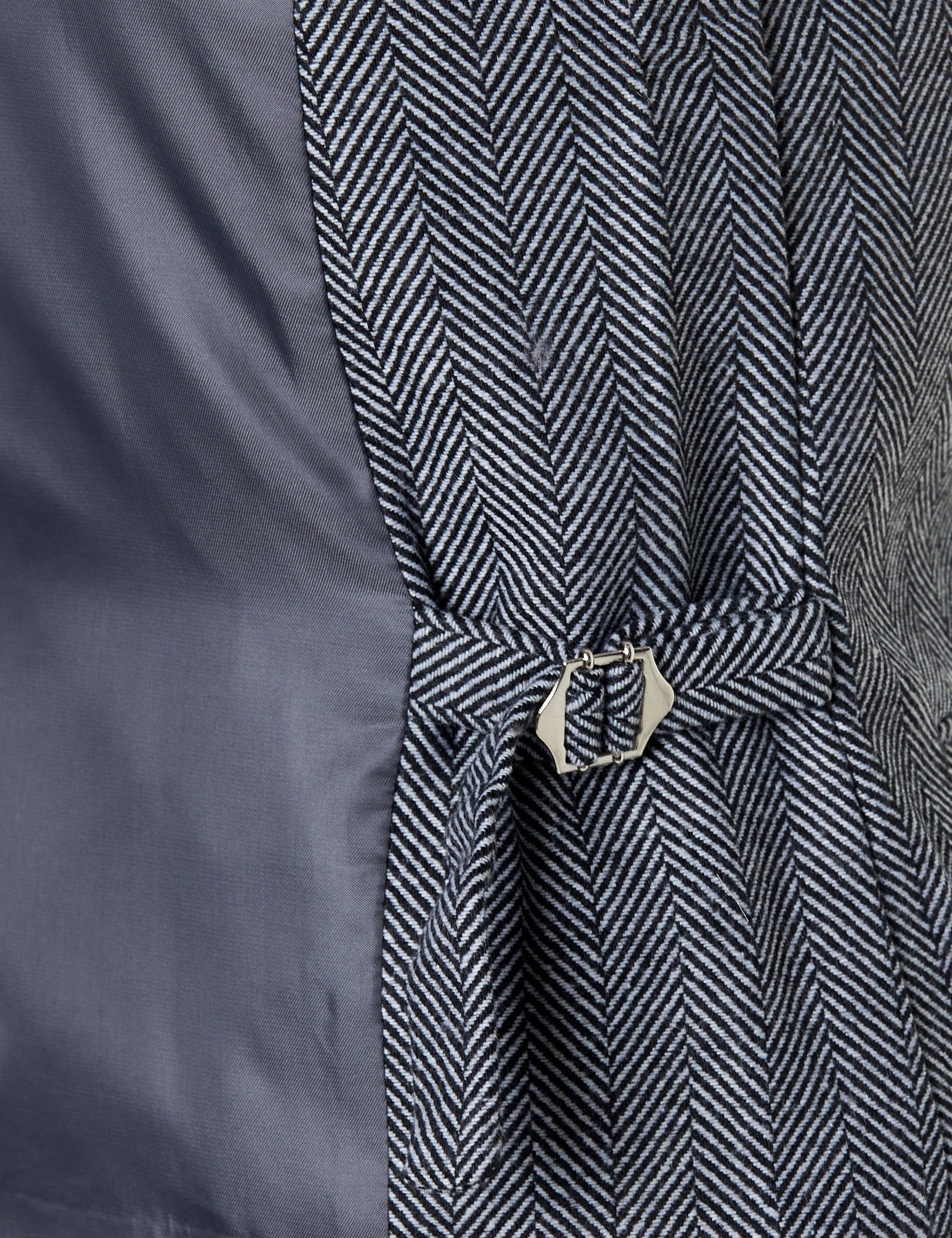 TYLER - HERRINGBONE TWEED DOUBLE BREASTED GREY WAISTCOAT