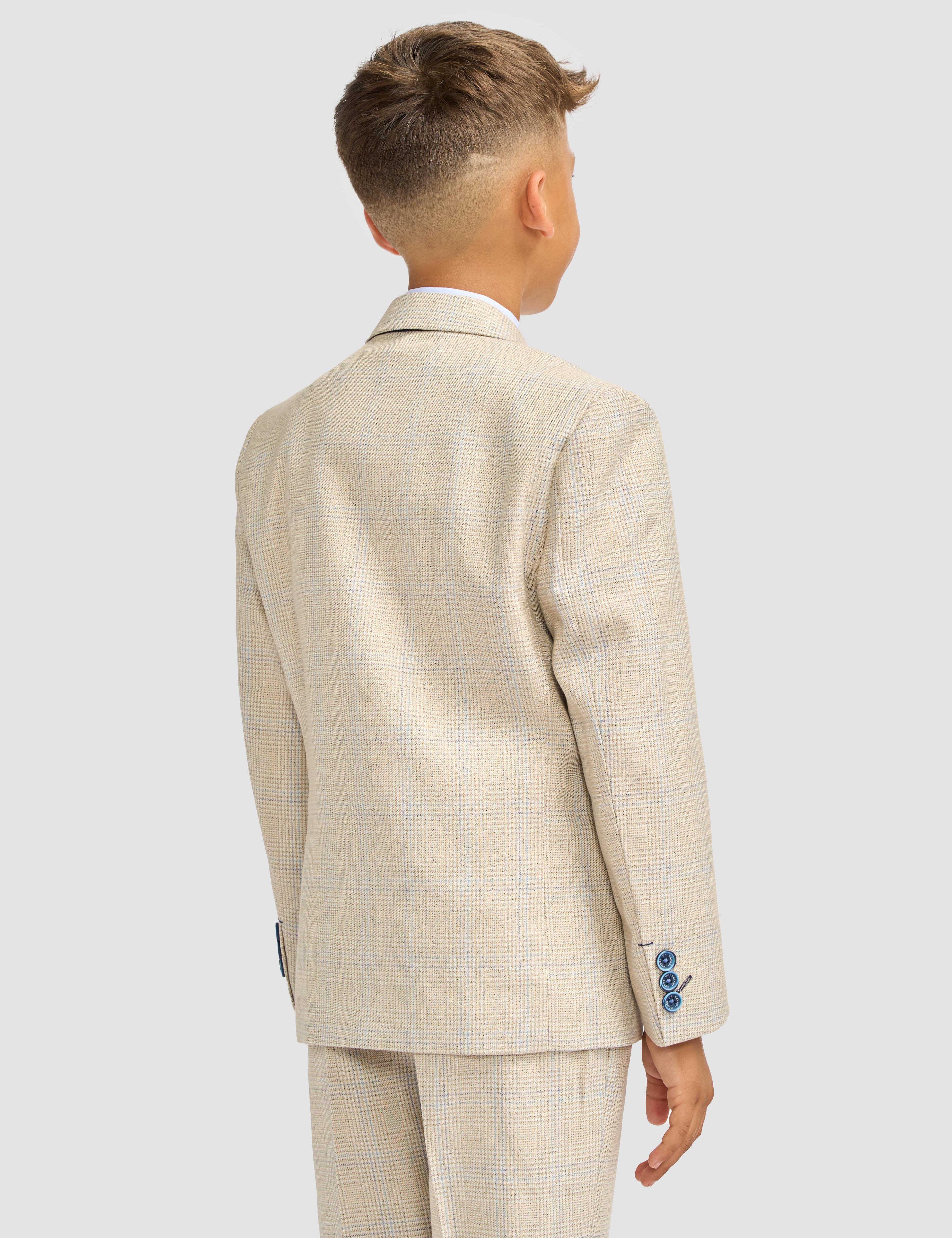 CARIDI BEIGE THREE PIECE BOYS SUIT