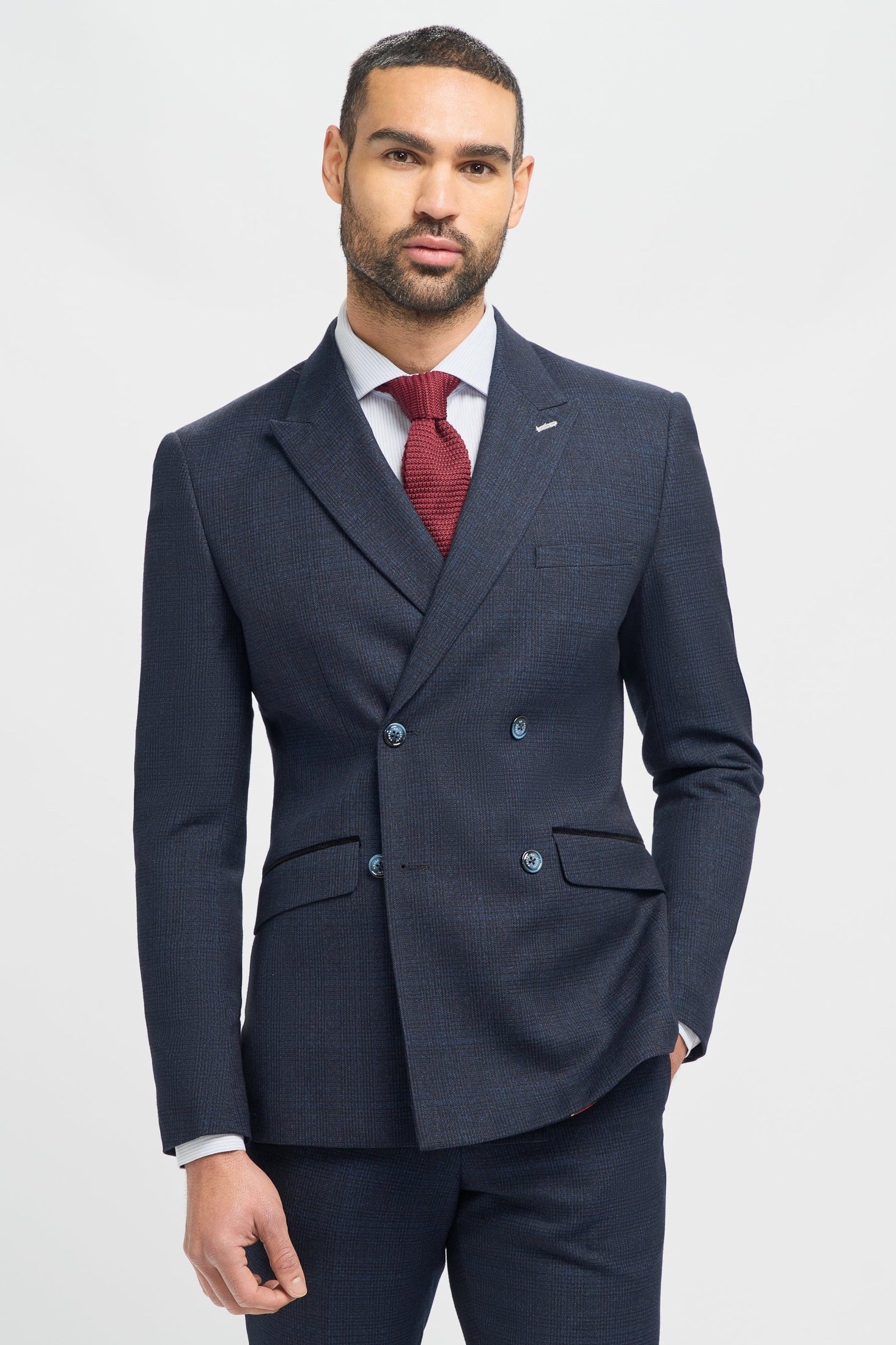 CARIDI - NAVY 2 PIECE DOUBLE BREASTED SUIT BY CAVANI