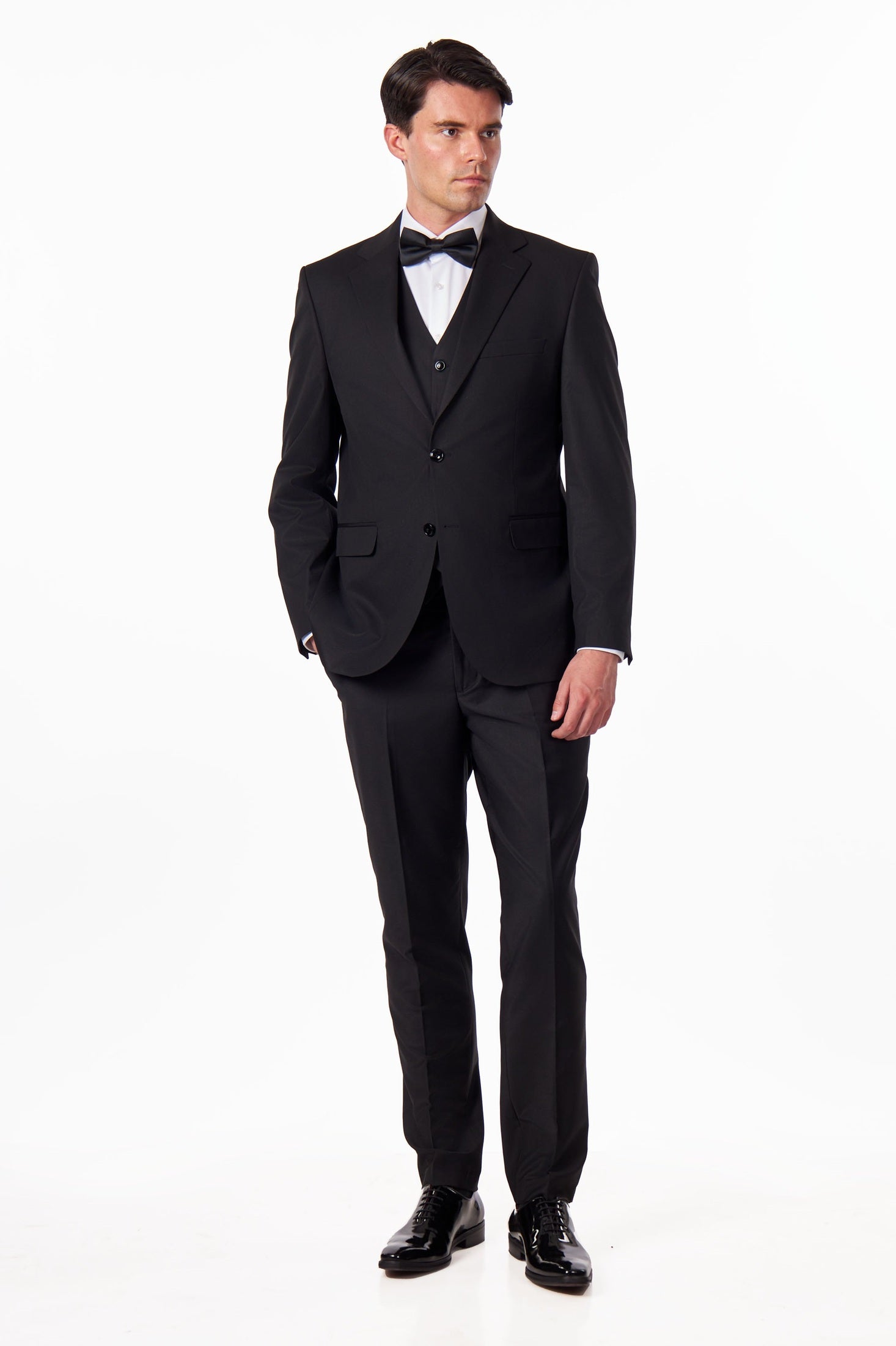 Classic Plain Black 3 Piece Suit Slim Fit