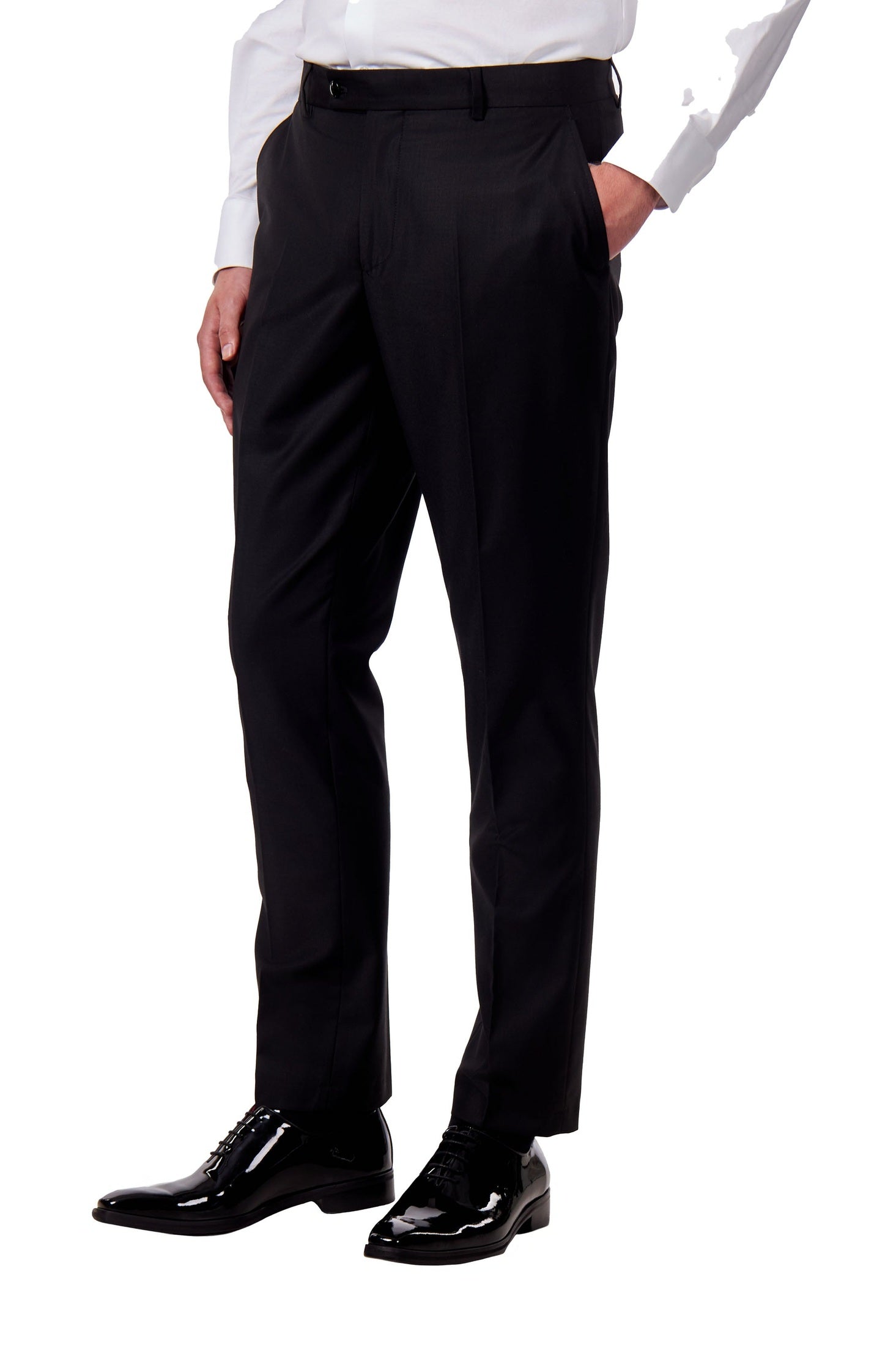 Black Slim Fit Double Breasted Tux Suit with Gold Buttons