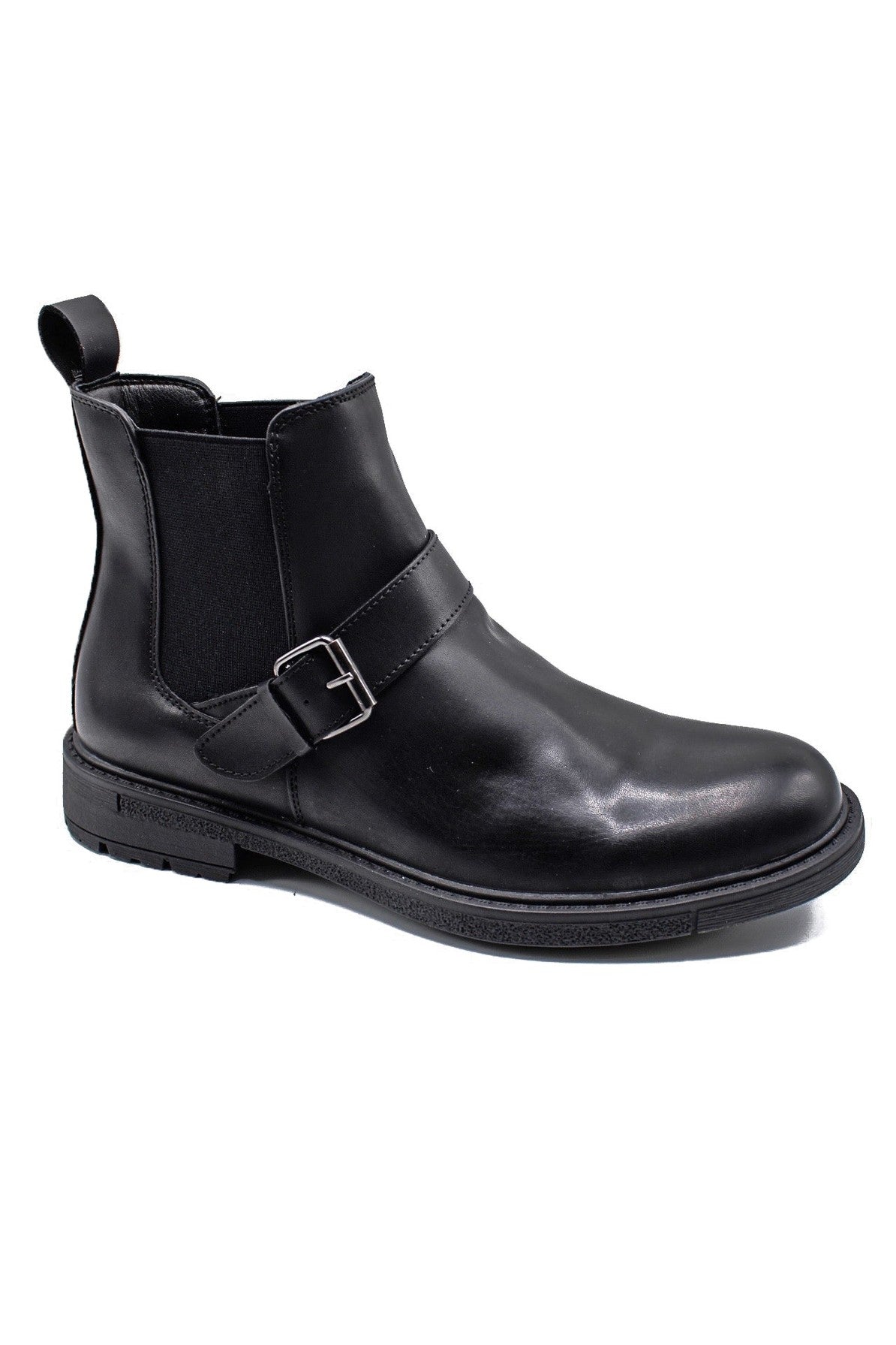 BLACK DEALER BIKER STRAP BOOTS