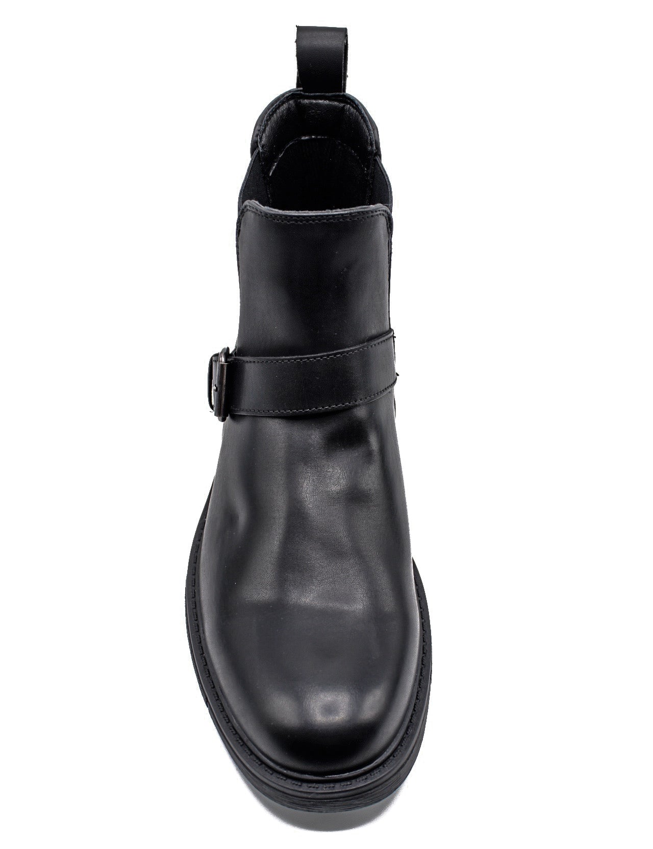 BLACK DEALER BIKER STRAP BOOTS