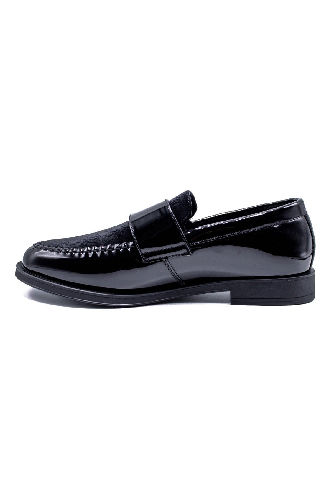 BLACK PATENT SHINY DOUBLE MONK SHOES
