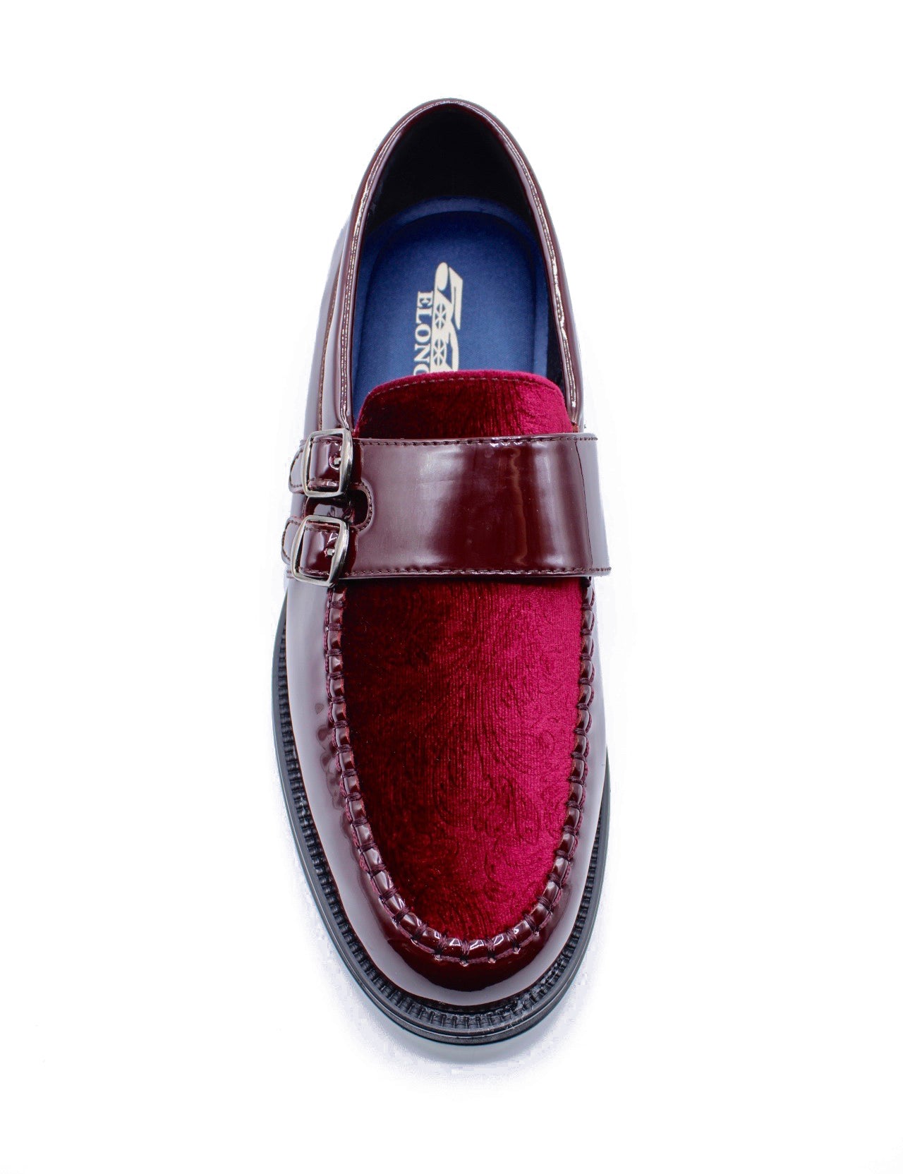 PATENT SHINY DOUBLE MONK SHOES MAROON