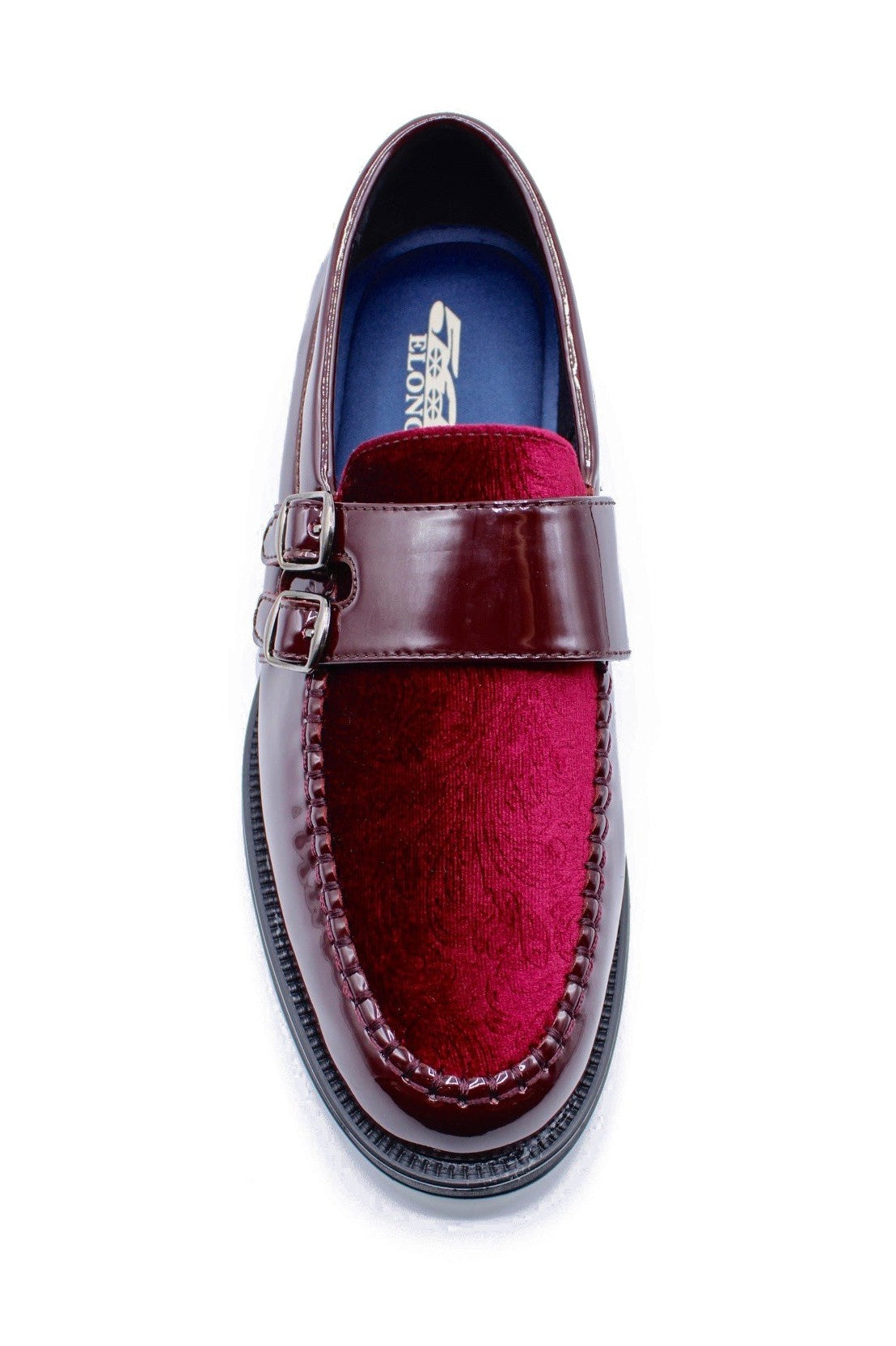 PATENT SHINY DOUBLE MONK SHOES MAROON