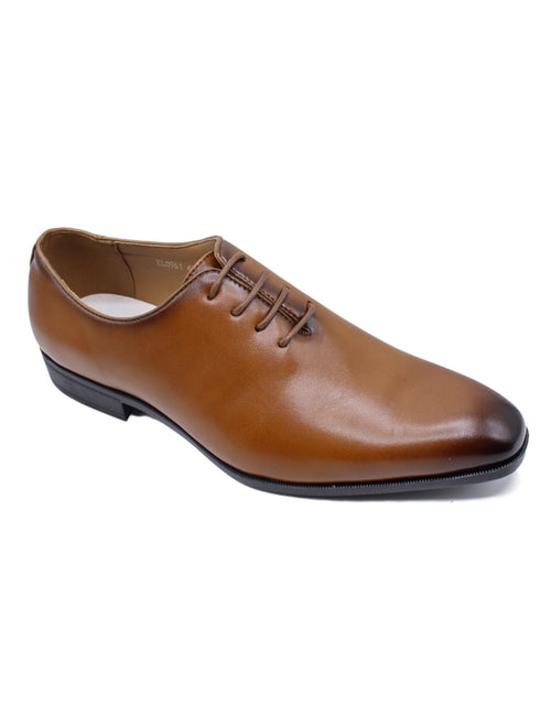 Men’s Brown Wholecut Oxford Dress Shoes – Faux Leather