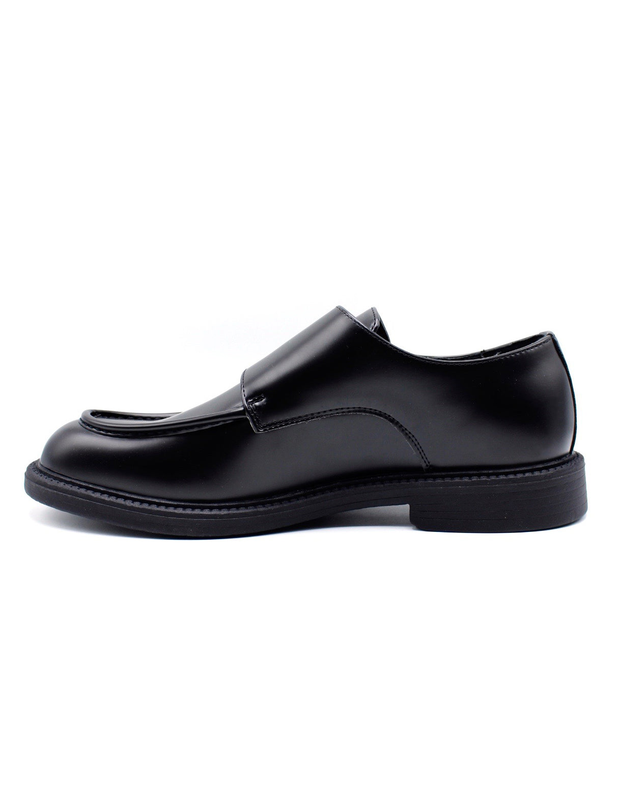 Men’s Black Double Monk Strap Moc Toe Shoes