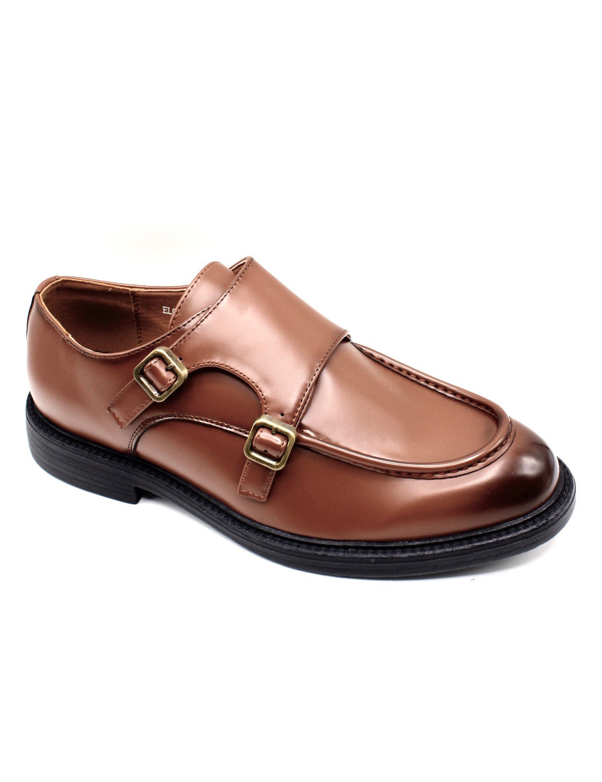 Men’s Double Monk Strap Moc Toe Shoes in Brown