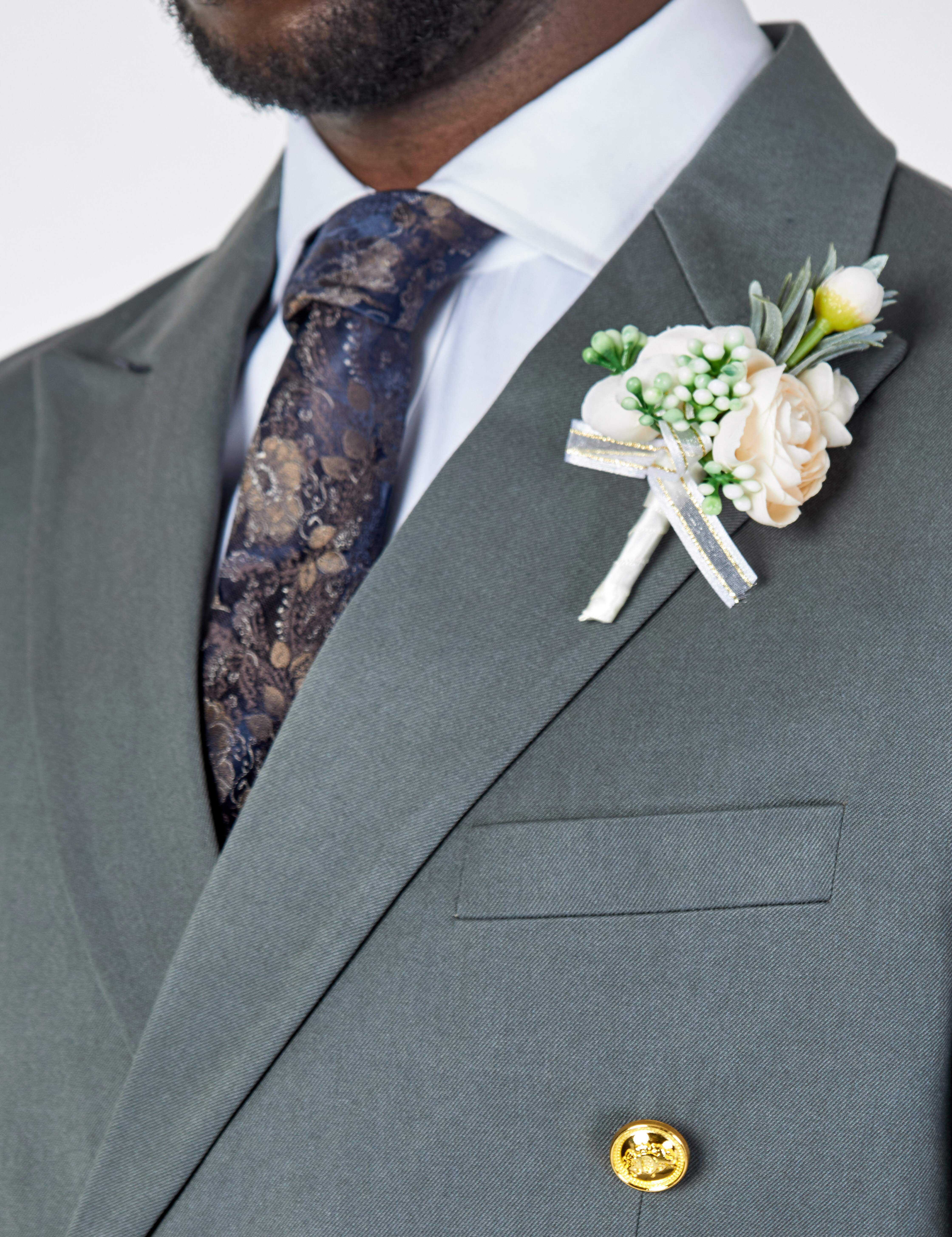 Tuxedo Flower Wedding Boutonniere Lapel Pin