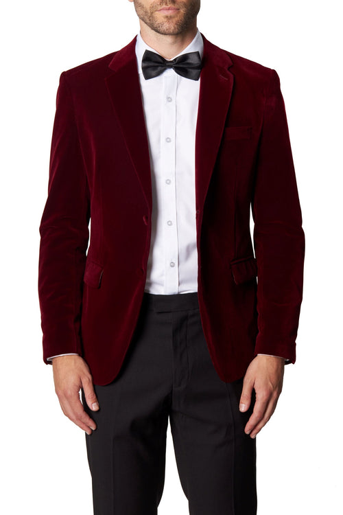GARY- MAROON VELVET BLAZER