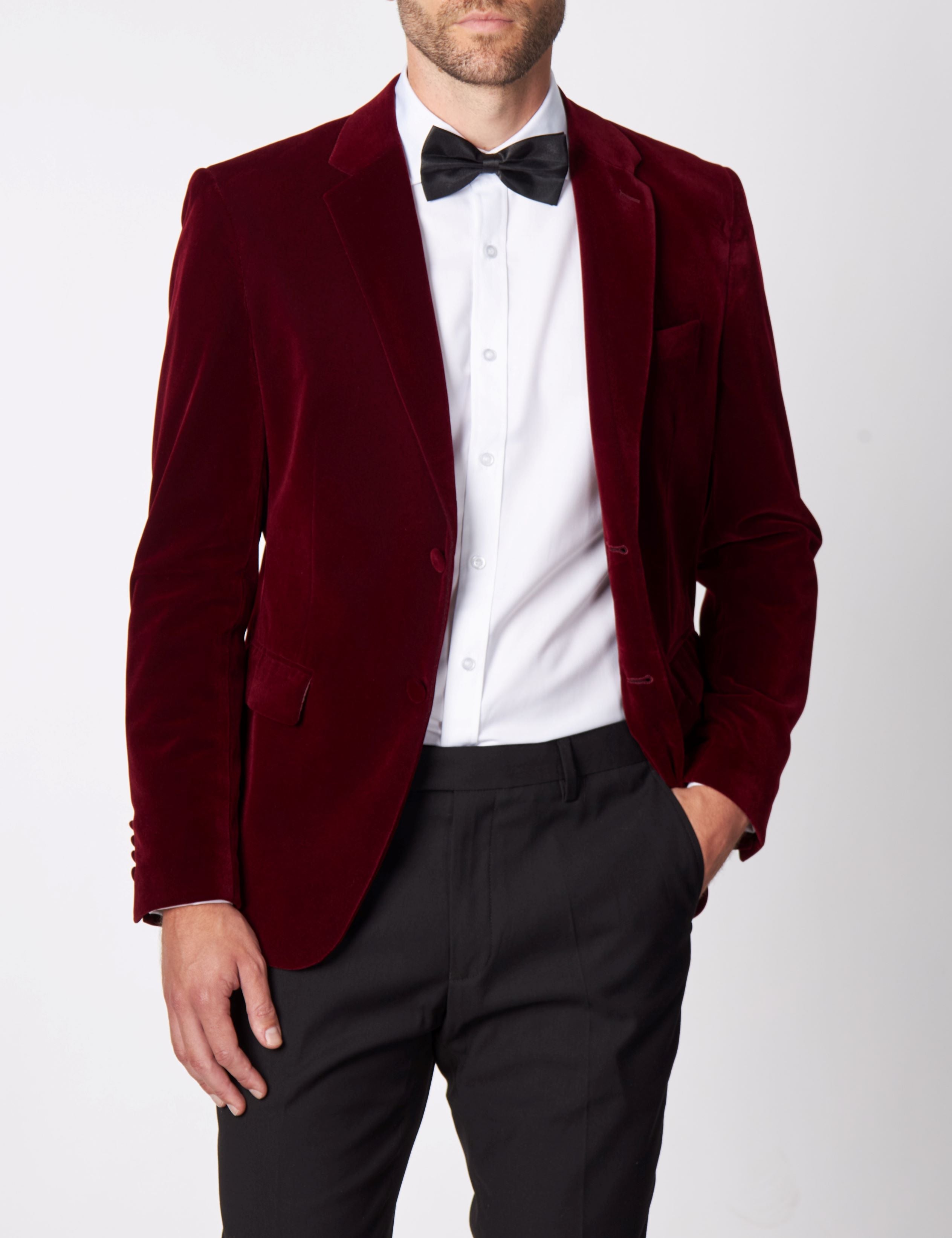 GARY- MAROON VELVET BLAZER