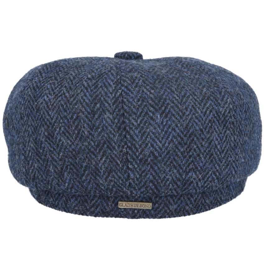 HARRIS TWEED - NAVY PURE WOOL TWEED FLAT CAP