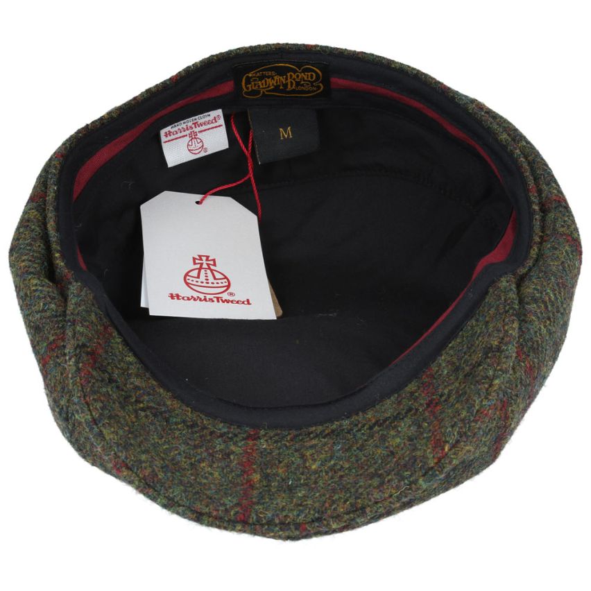 HARRIS TWEED - PURE WOOL GREEN FLAT CAP