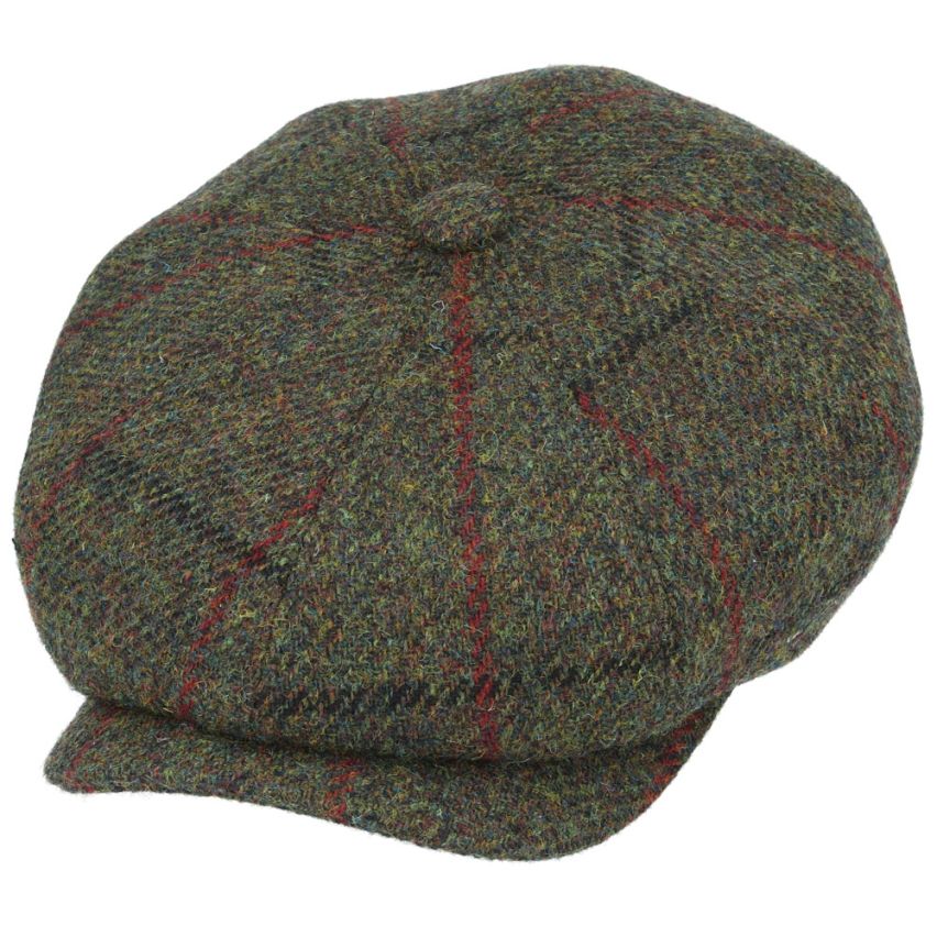 HARRIS TWEED - PURE WOOL GREEN FLAT CAP