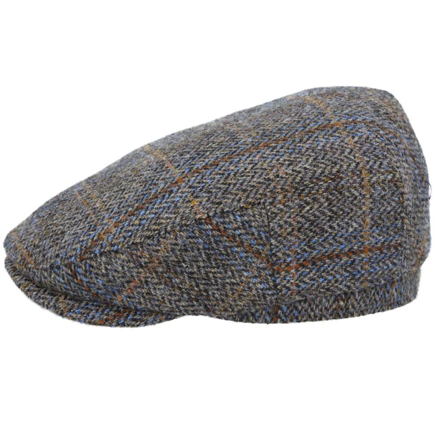 HARRIS TWEED - GREEN HERRINGBONE PURE SCOTTISH WOOL FLAT CAP