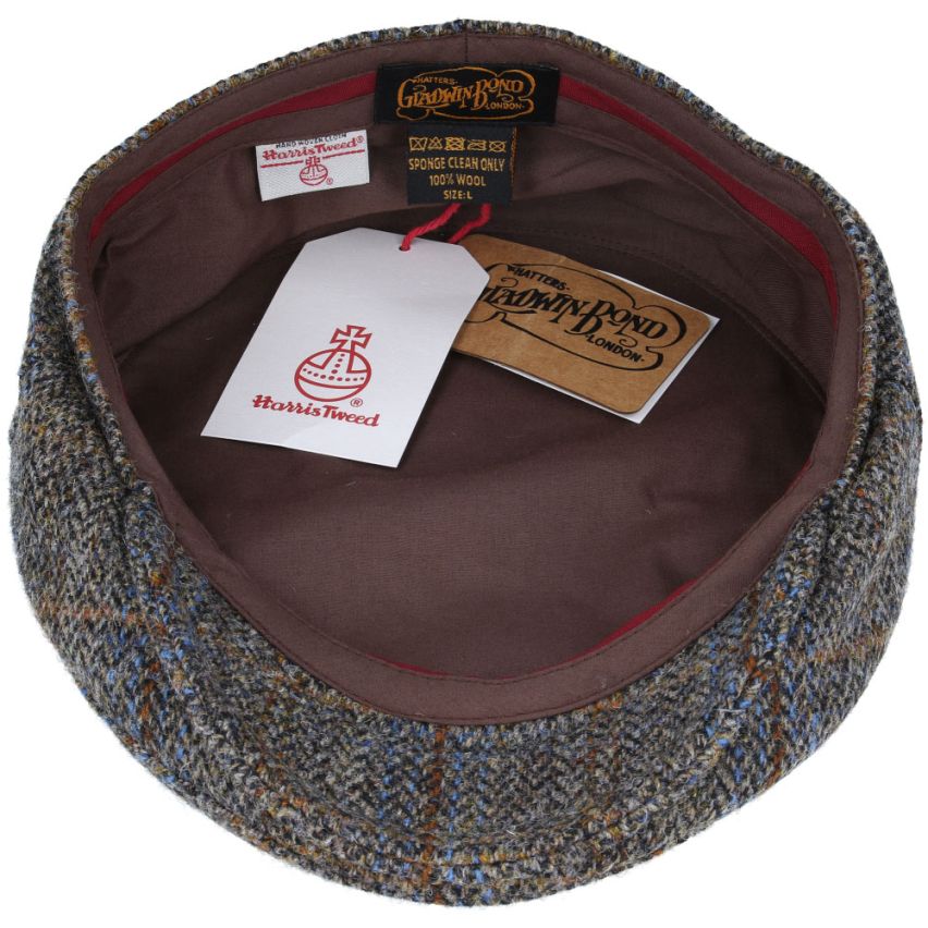HARRIS TWEED - GREEN HERRINGBONE PURE SCOTTISH WOOL FLAT CAP