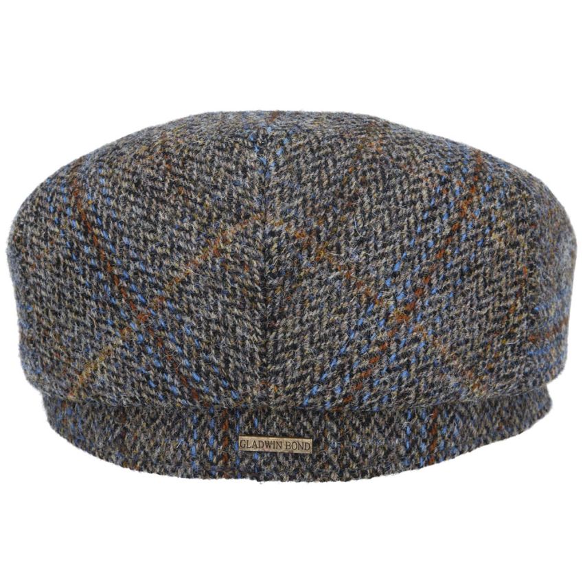 HARRIS TWEED - GREEN HERRINGBONE PURE SCOTTISH WOOL FLAT CAP