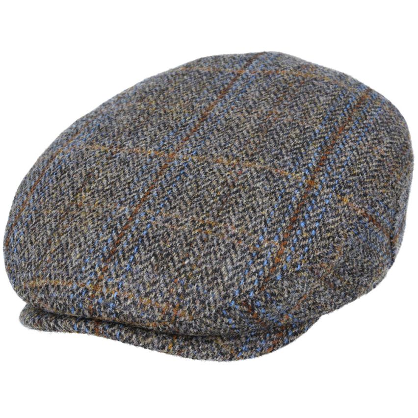 HARRIS TWEED - GREEN HERRINGBONE PURE SCOTTISH WOOL FLAT CAP