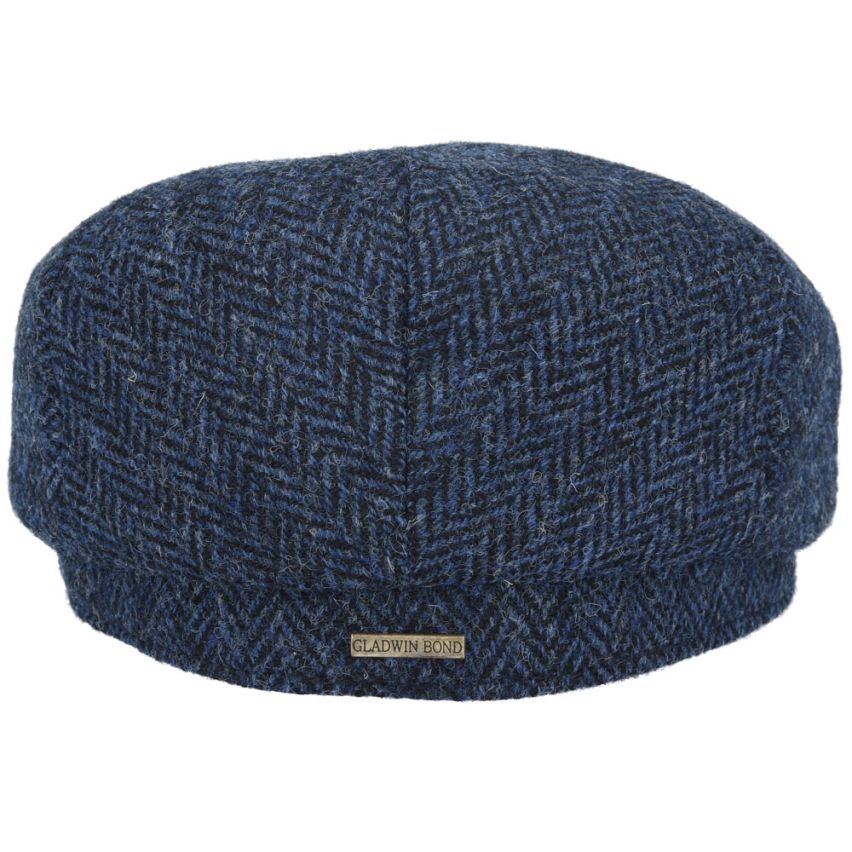 HARRIS TWEED - NAVY PURE SCOTTISH WOOL FLAT CAP