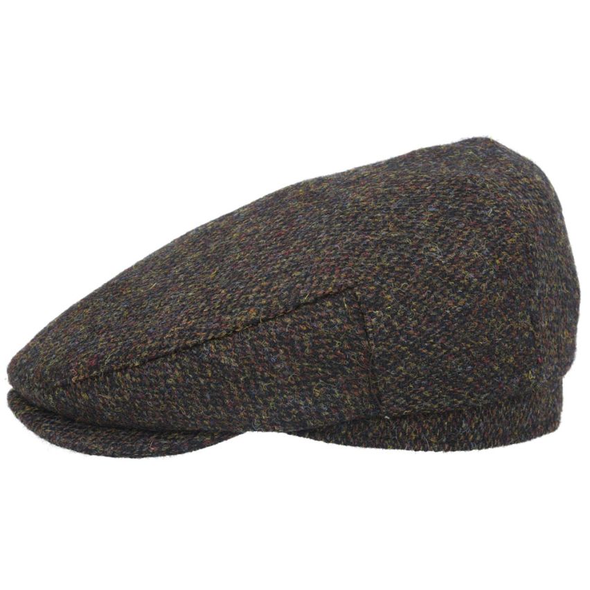HARRIS TWEED - PURE SCOTTISH WOOL FLAT CAP IN GREEN
