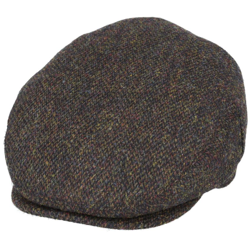 HARRIS TWEED - GREEN PURE WOOL FLAT CAP