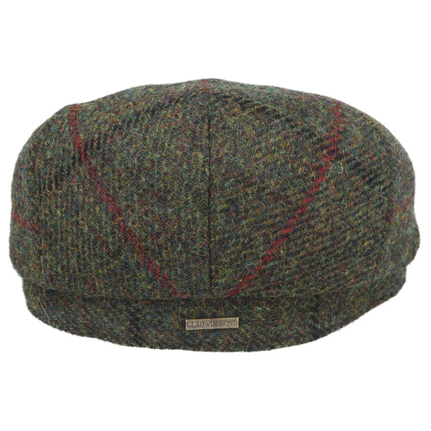 HARRIS TWEED - GREEN PURE SCOTTISH WOOL FLAT CAP