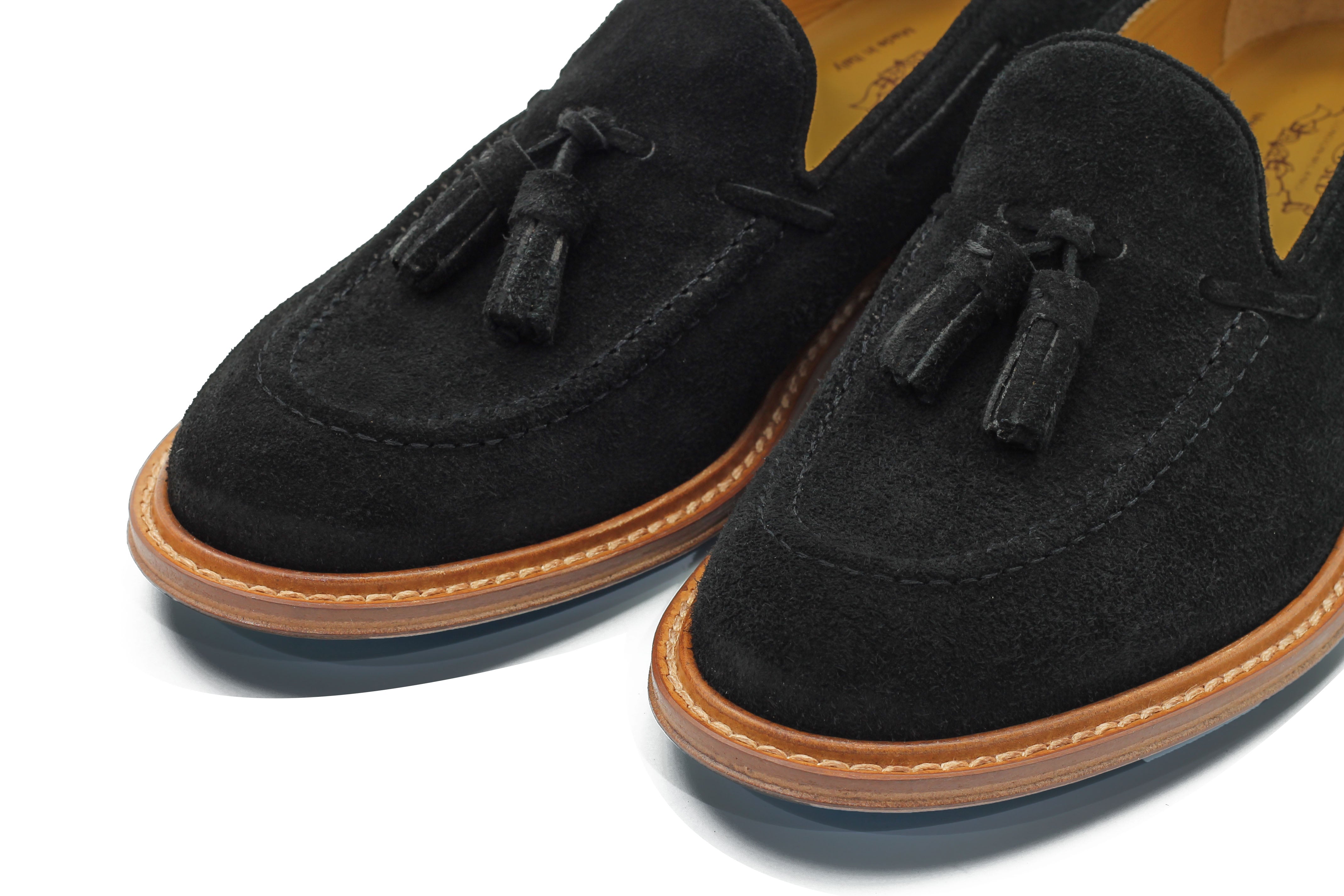 BLACK ITALIAN SUEDE TASSEL LOAFER