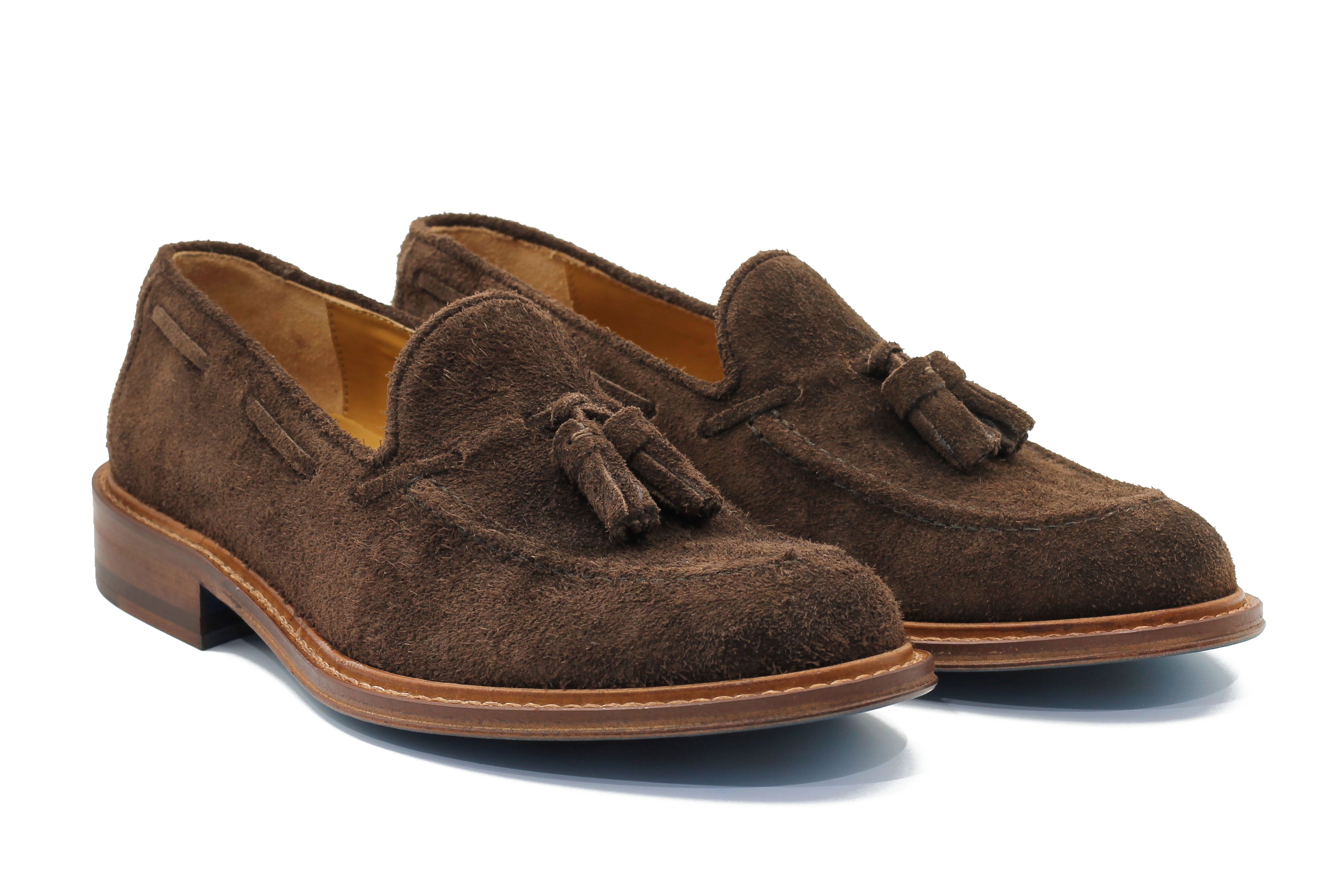BROWN ITALIAN SUEDE TASSEL LOAFER