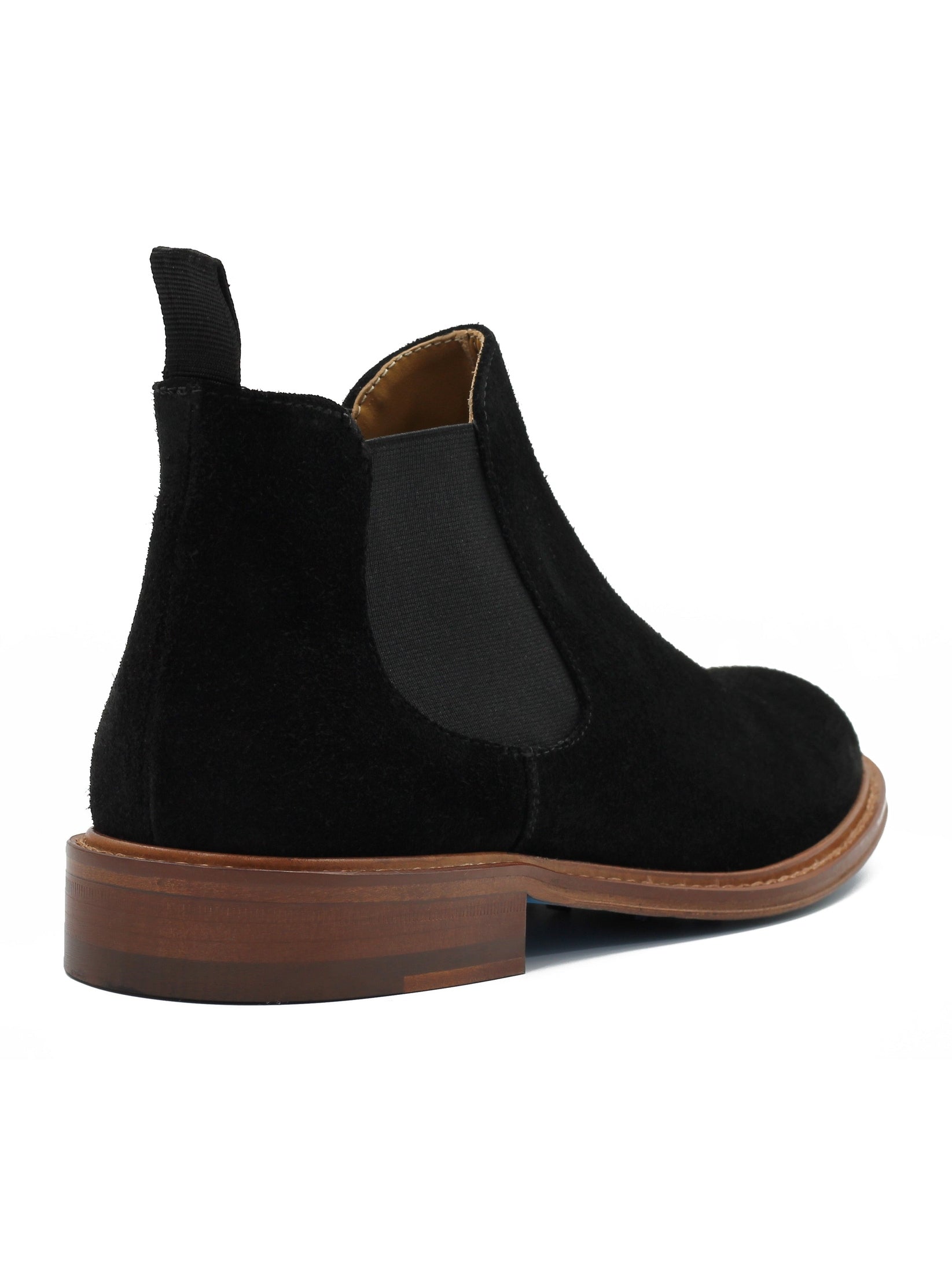 BLACK ITALIAN SUEDE LEATHER CHELSEA BOOTS