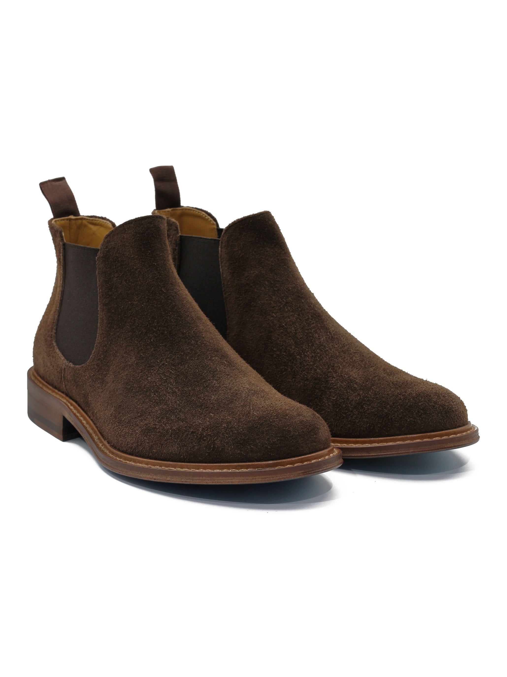 BROWN ITALIAN SUEDE LEATHER CHELSEA BOOTS
