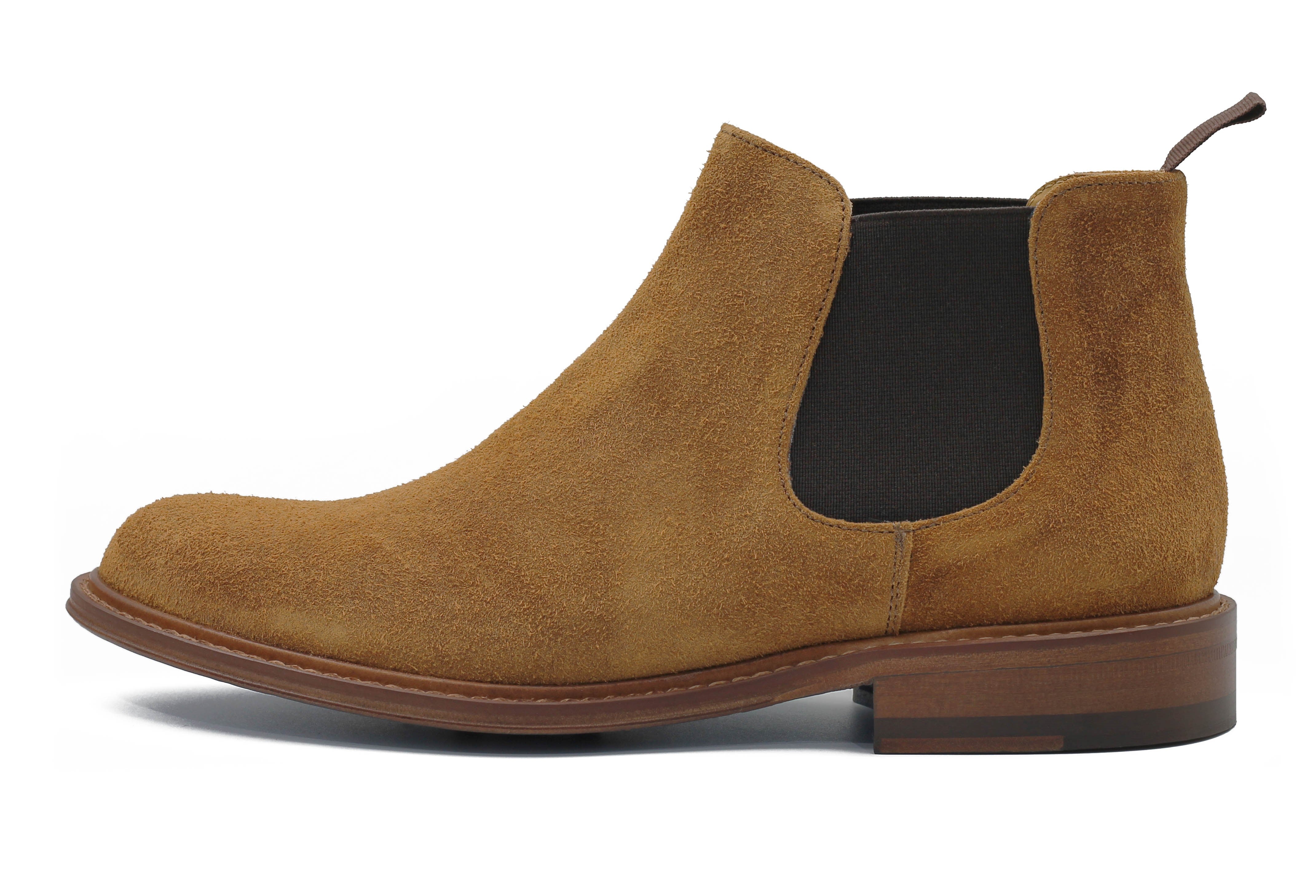 TAN ITALIAN SUEDE LEATHER CHELSEA BOOTS