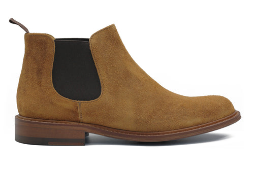TAN ITALIAN SUEDE LEATHER CHELSEA BOOTS