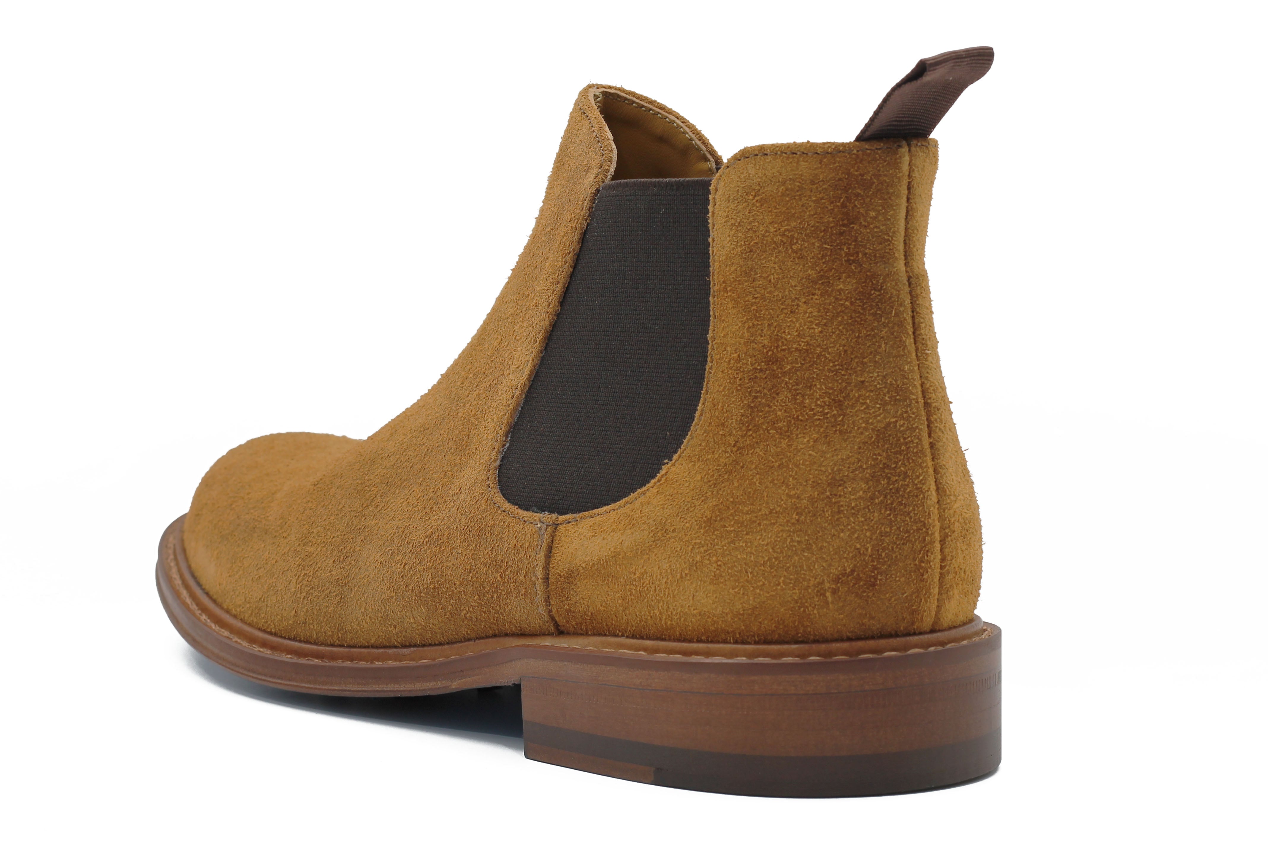 TAN ITALIAN SUEDE LEATHER CHELSEA BOOTS