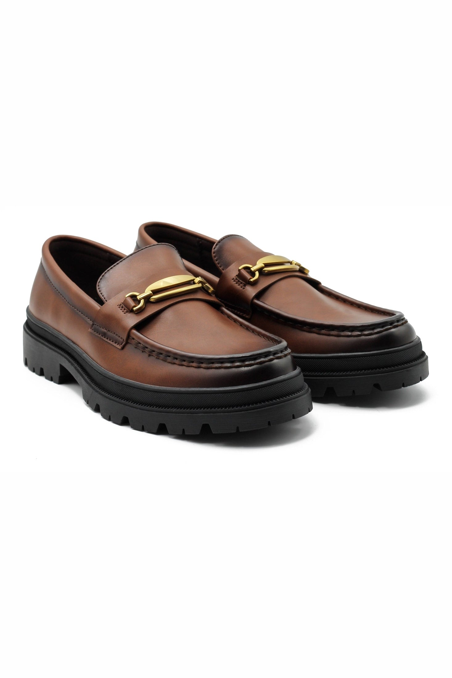 BROWN SNAFFLE BIT LOAFERS