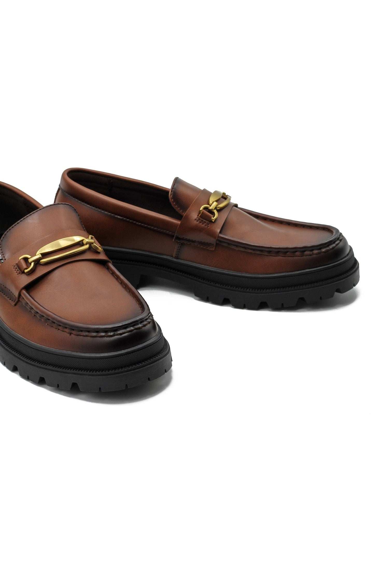 BROWN SNAFFLE BIT LOAFERS