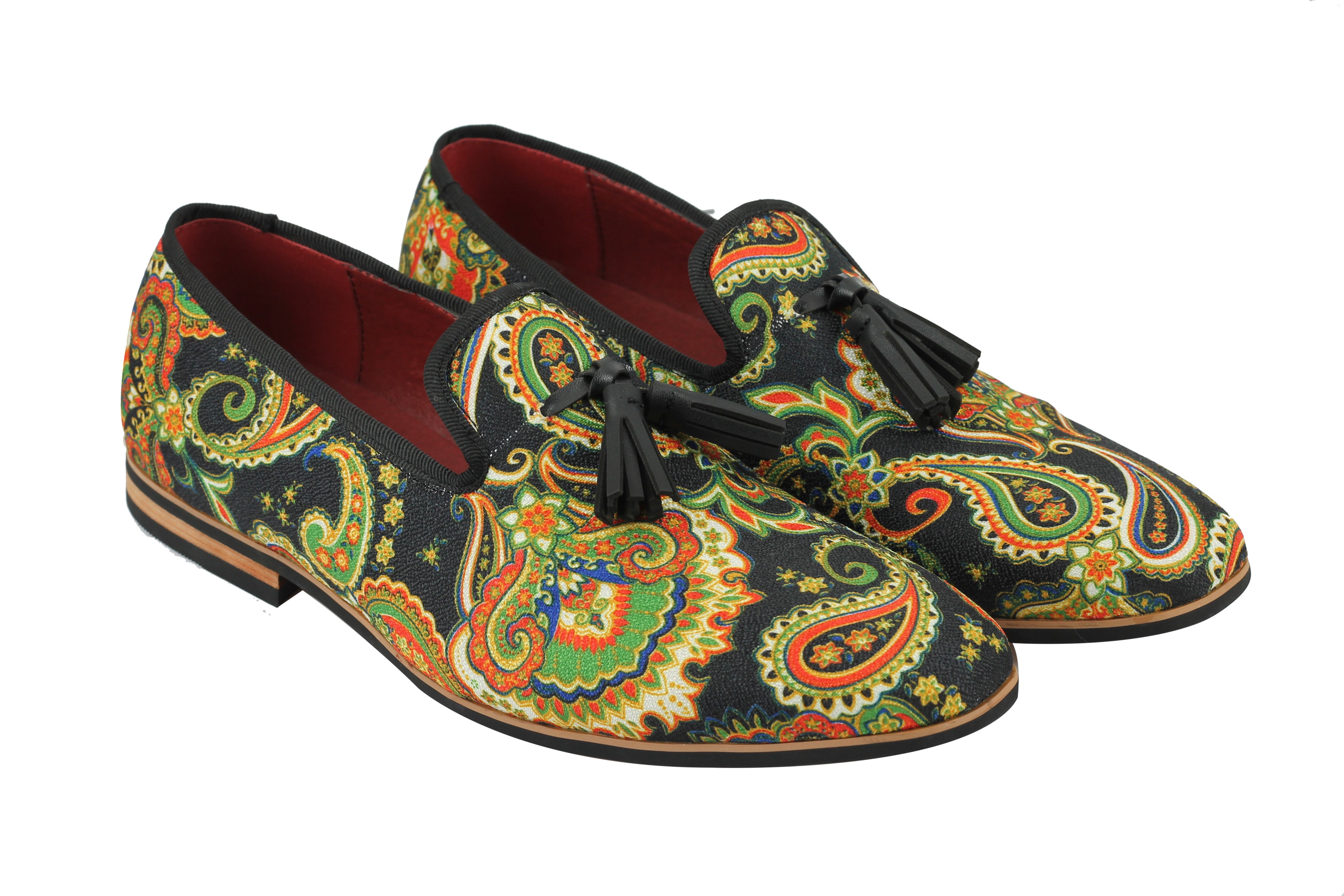 FAUX LEATHER PAISLEY PRINT TASSEL LOAFER