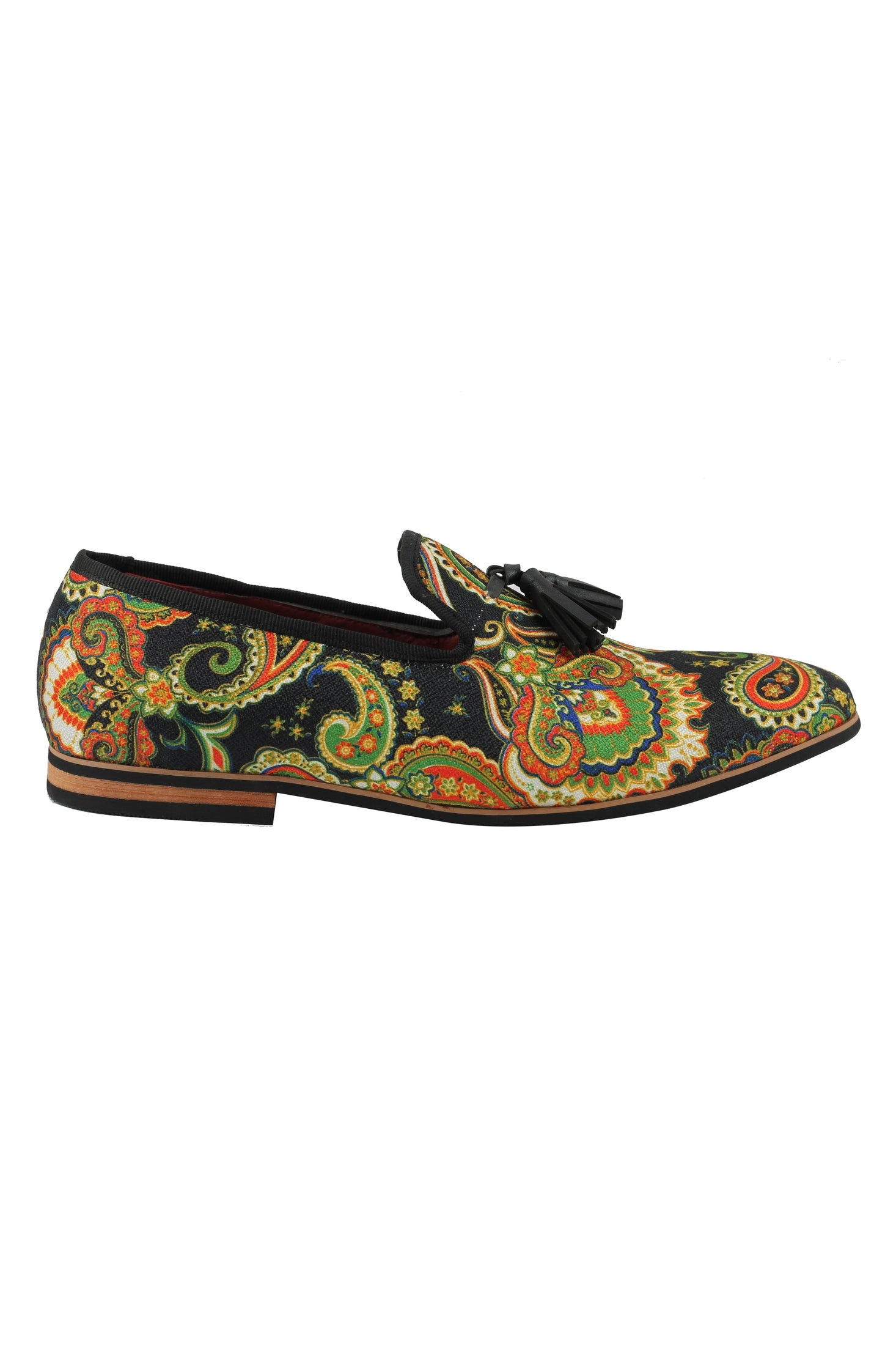FAUX LEATHER PAISLEY PRINT TASSEL LOAFER