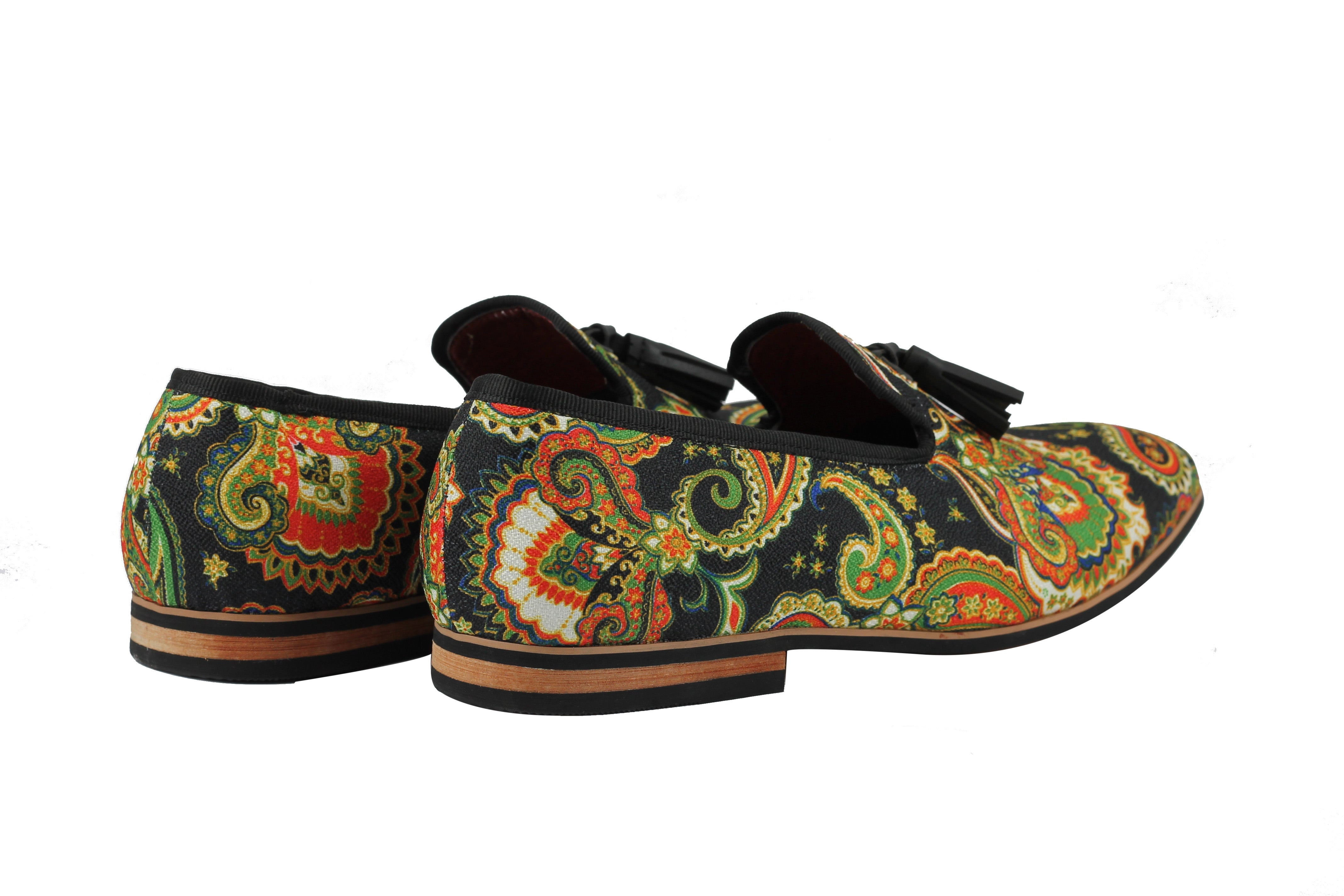 FAUX LEATHER PAISLEY PRINT TASSEL LOAFER