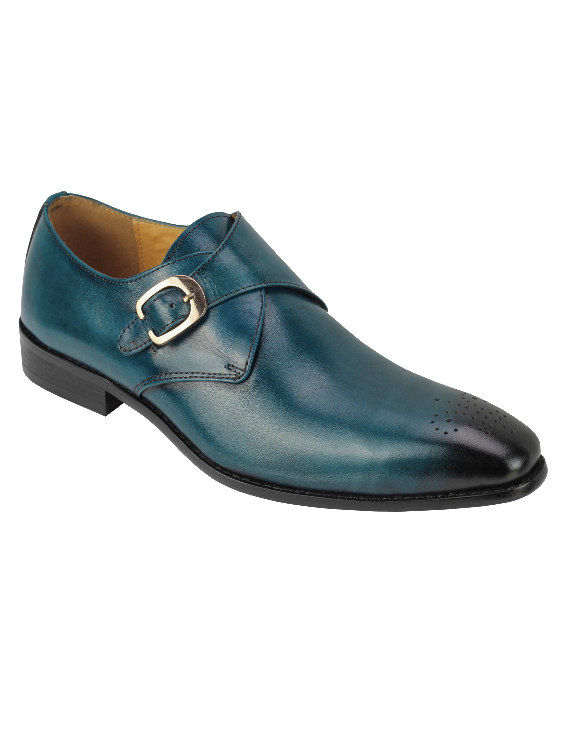 Real Leather Polished Casual Monk Shoes