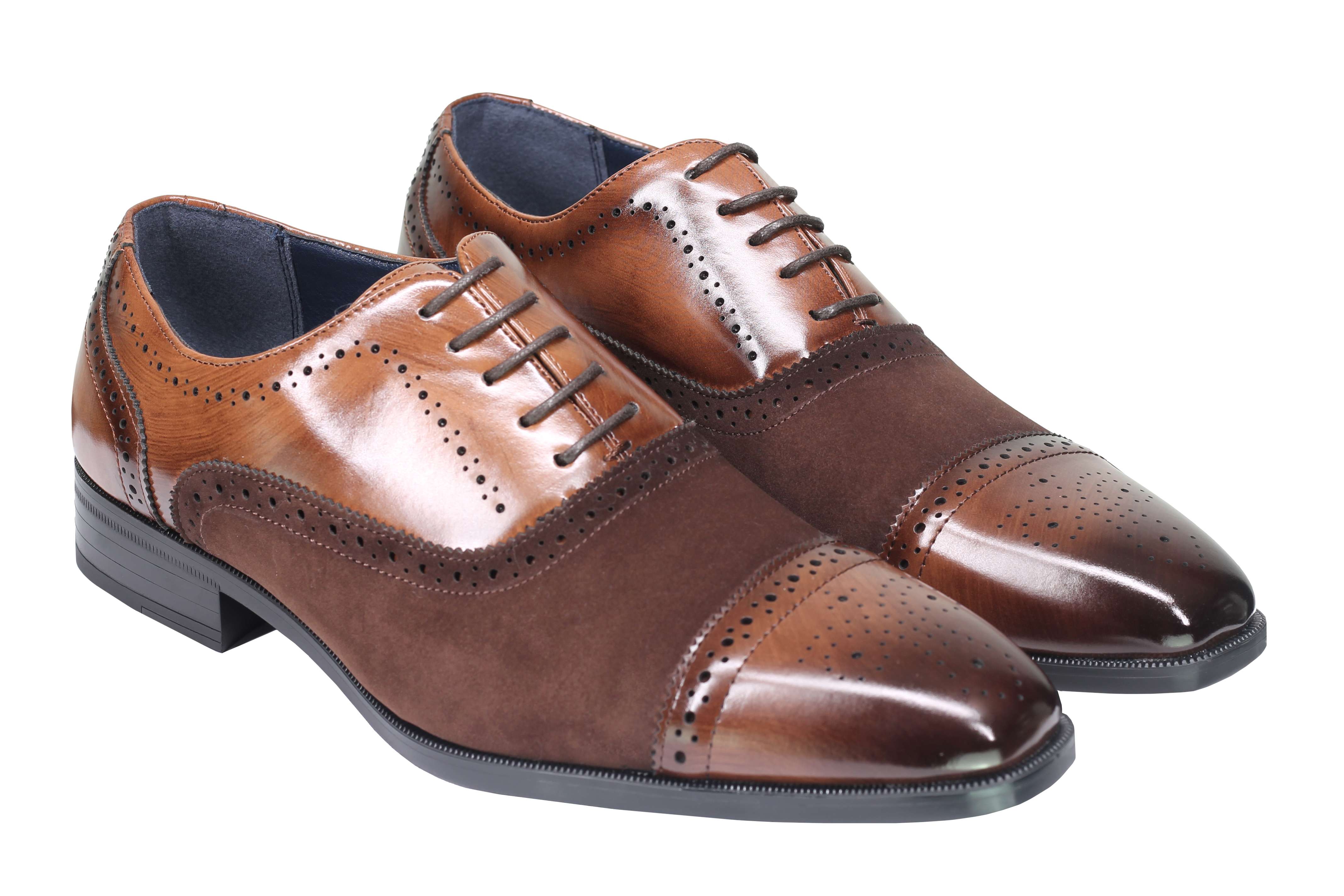 BROGUE - SUEDE & LEATHER OXFORD LACE UP