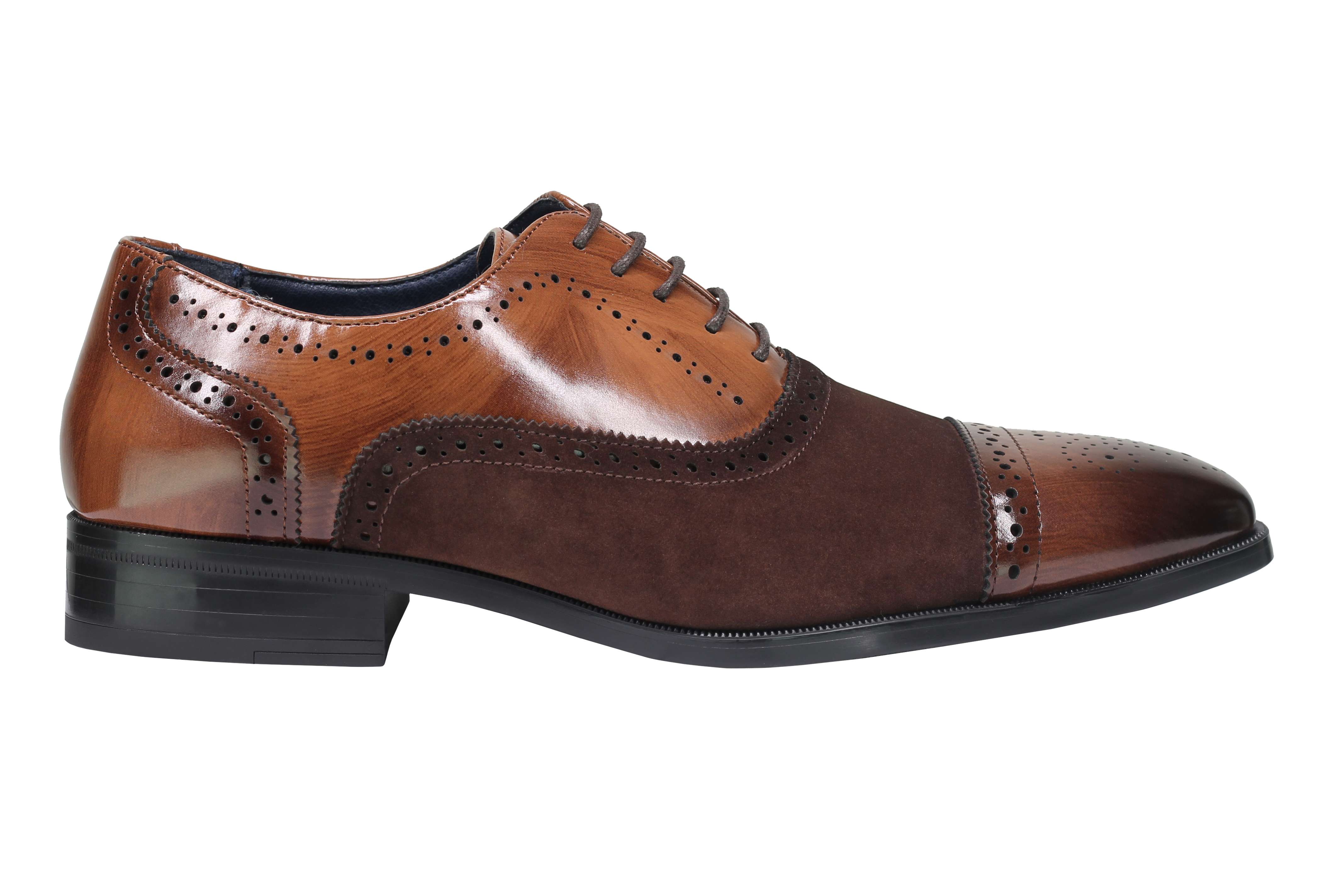 BROGUE - SUEDE & LEATHER OXFORD LACE UP