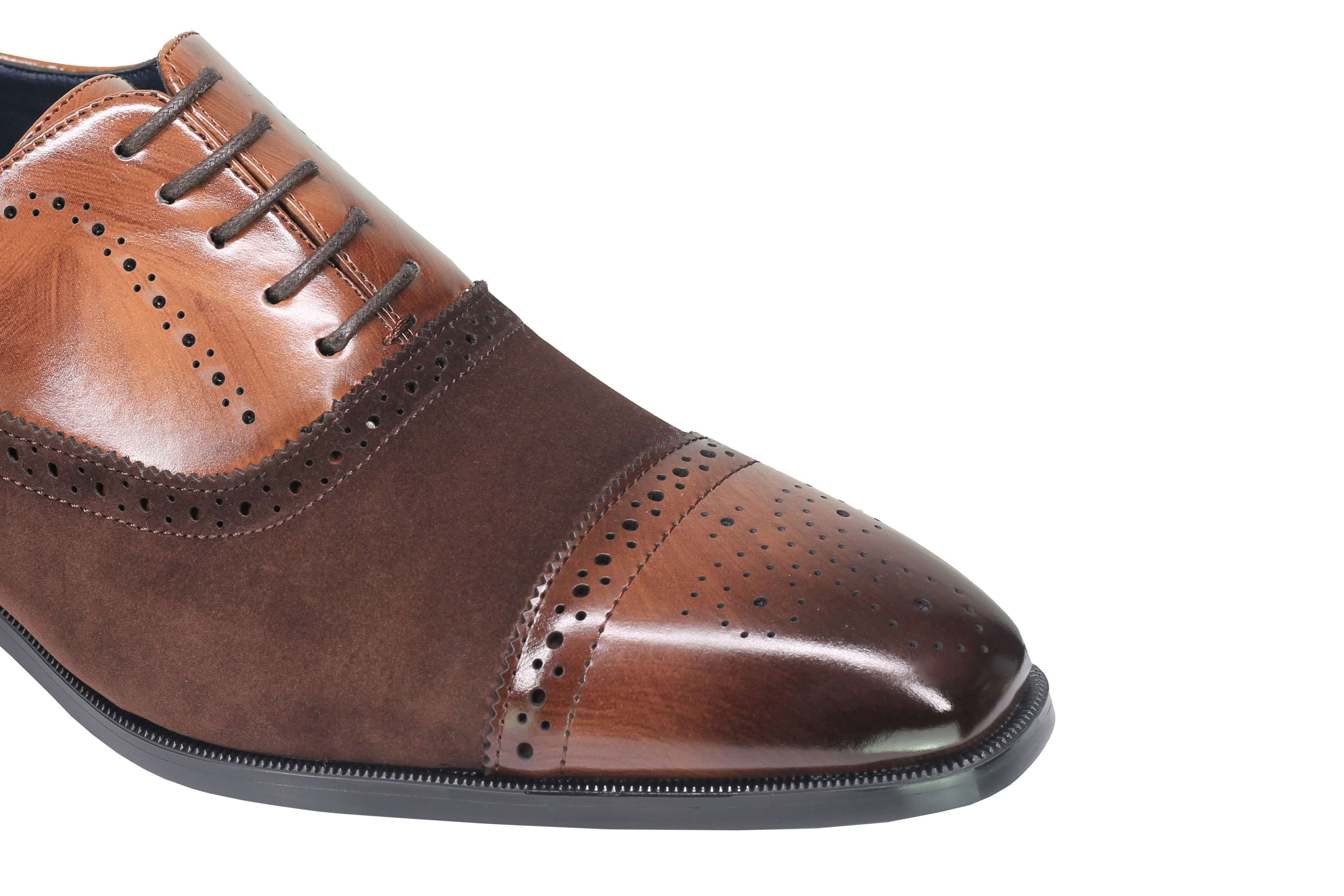 BROGUE - SUEDE & LEATHER OXFORD LACE UP